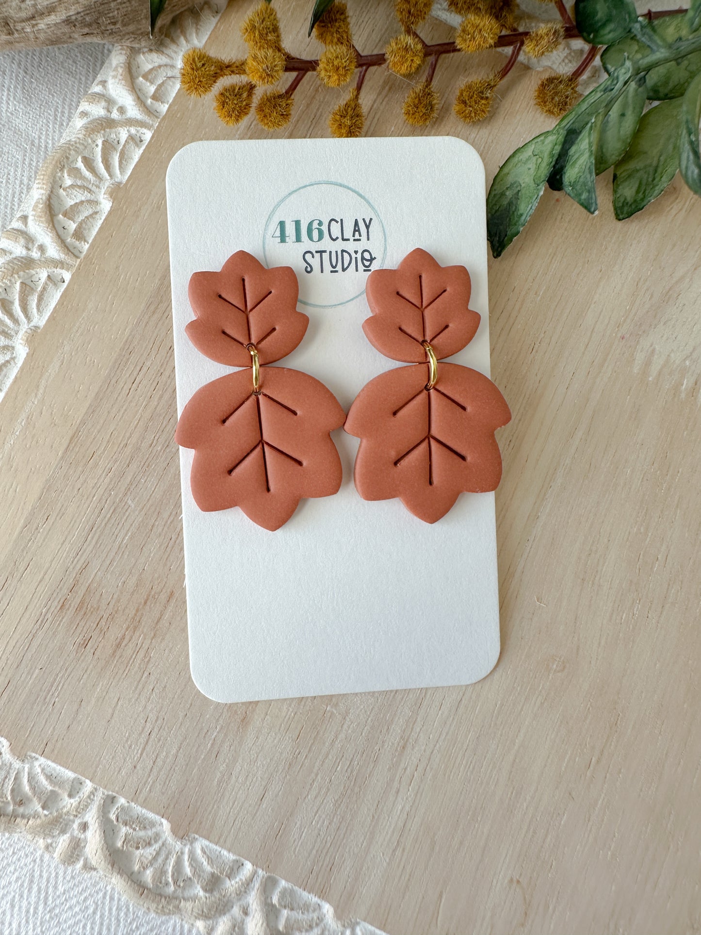 Autumn Leaf Dangle Earrings (three color options)