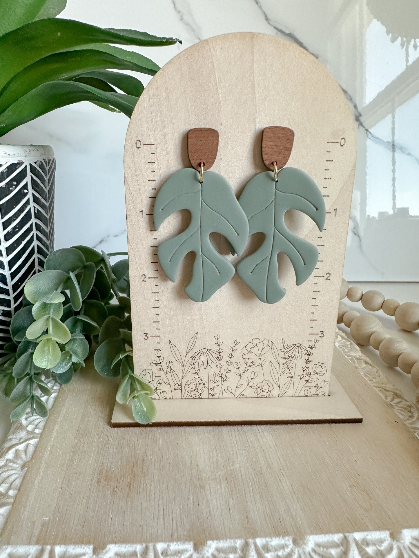 Monstera Leaf Earrings