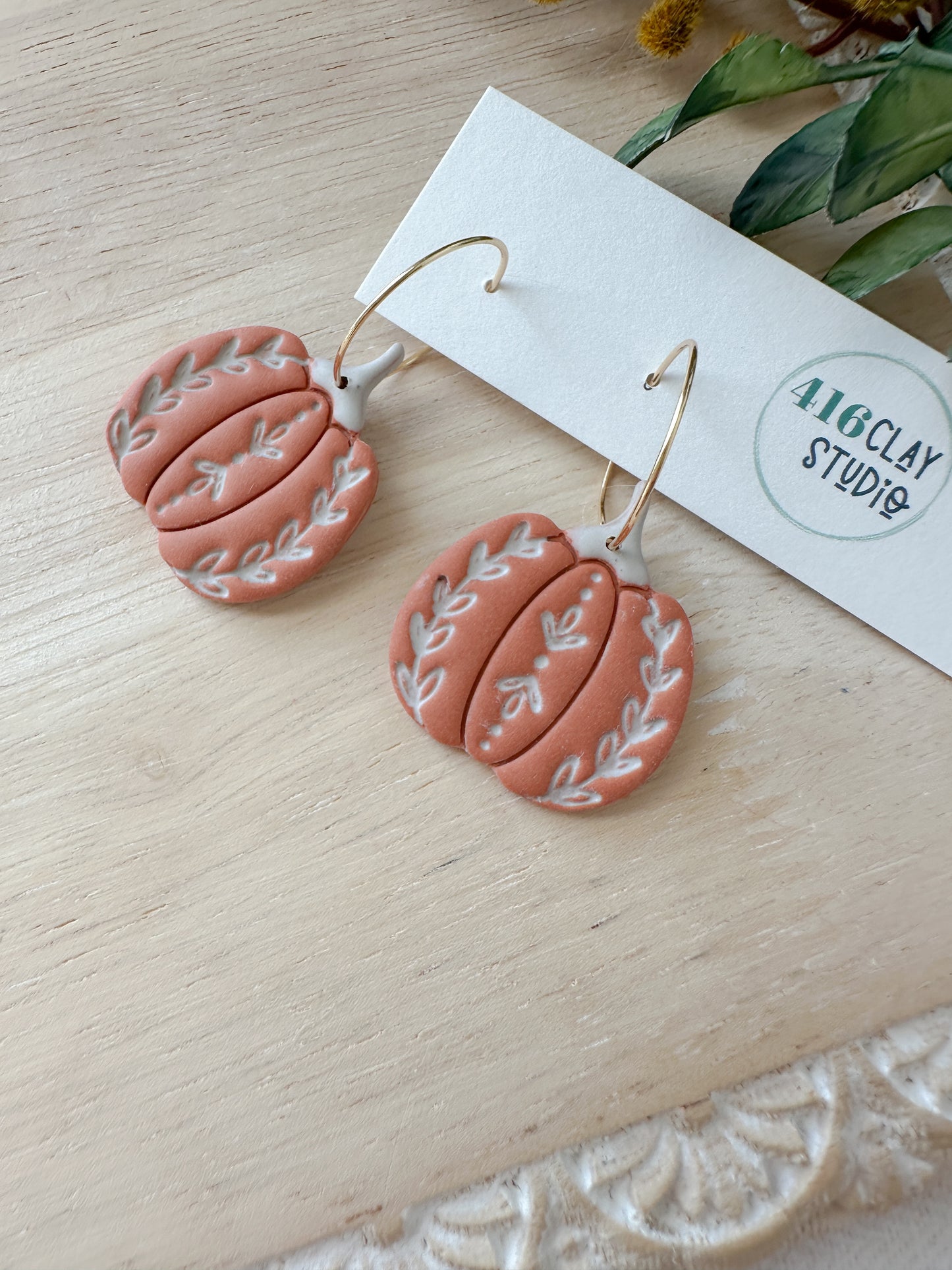 Embossed Pumpkin Hoops