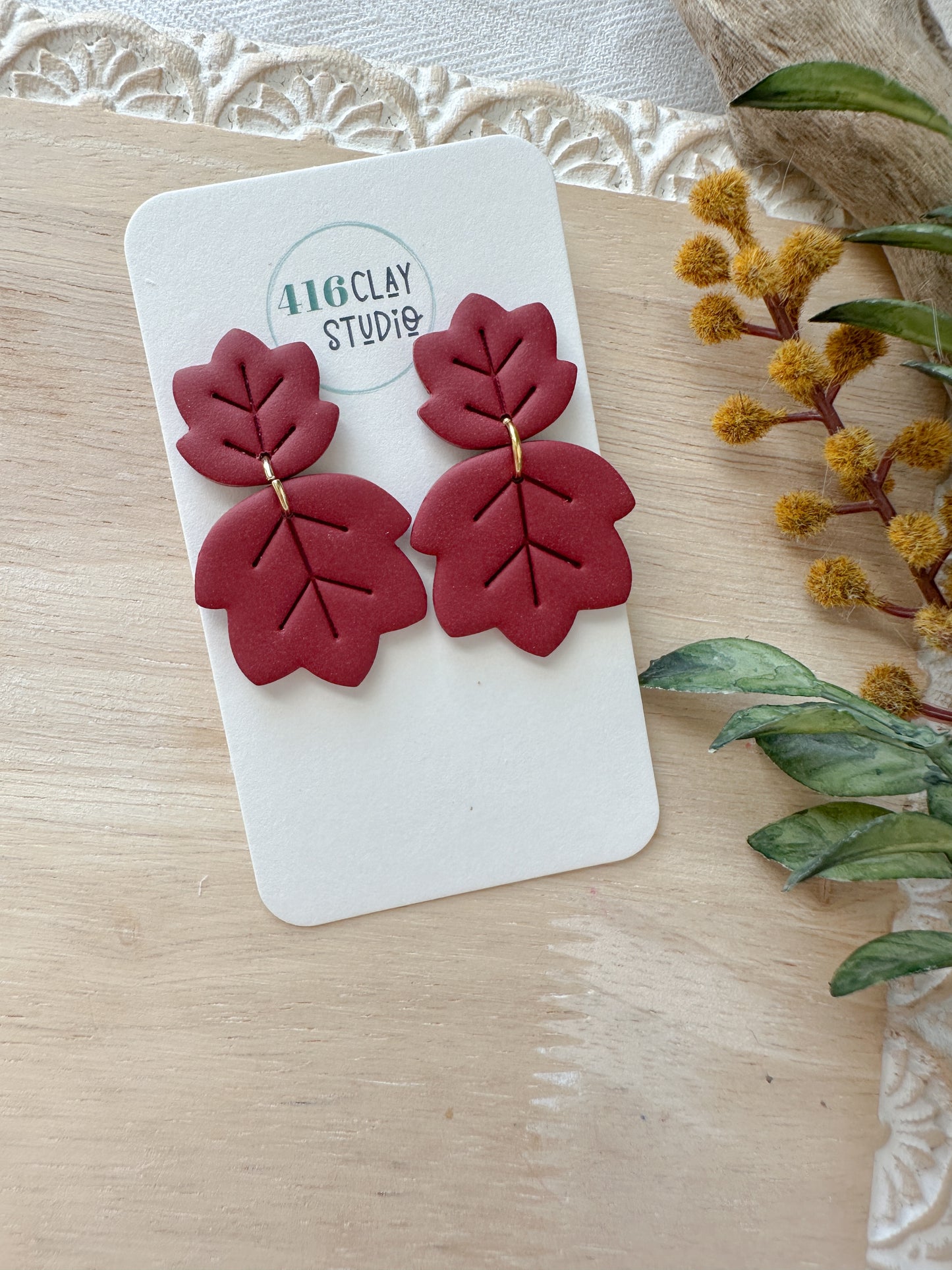 Autumn Leaf Dangle Earrings (three color options)