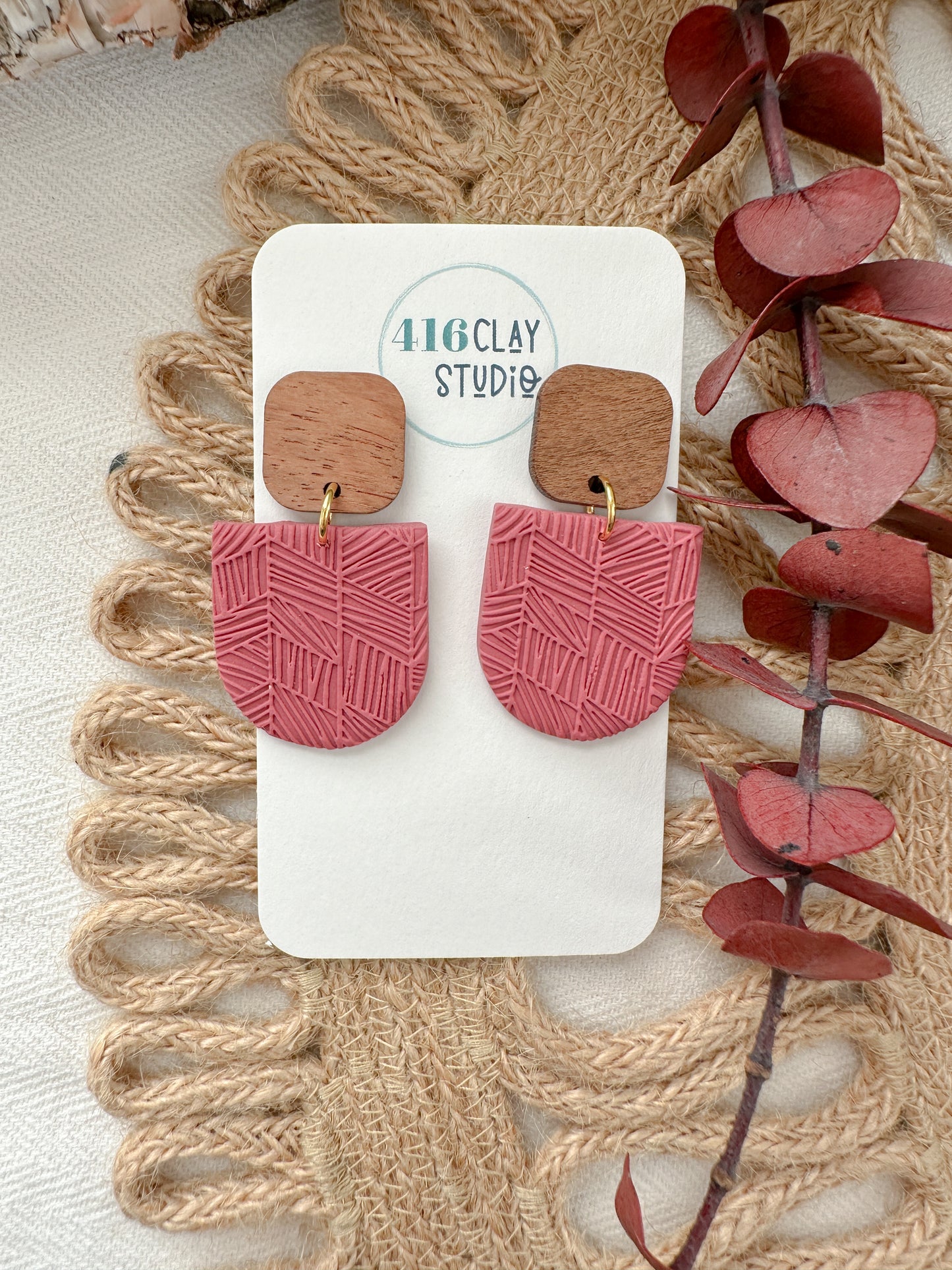 Textured Dangle Earrings (4 color options)
