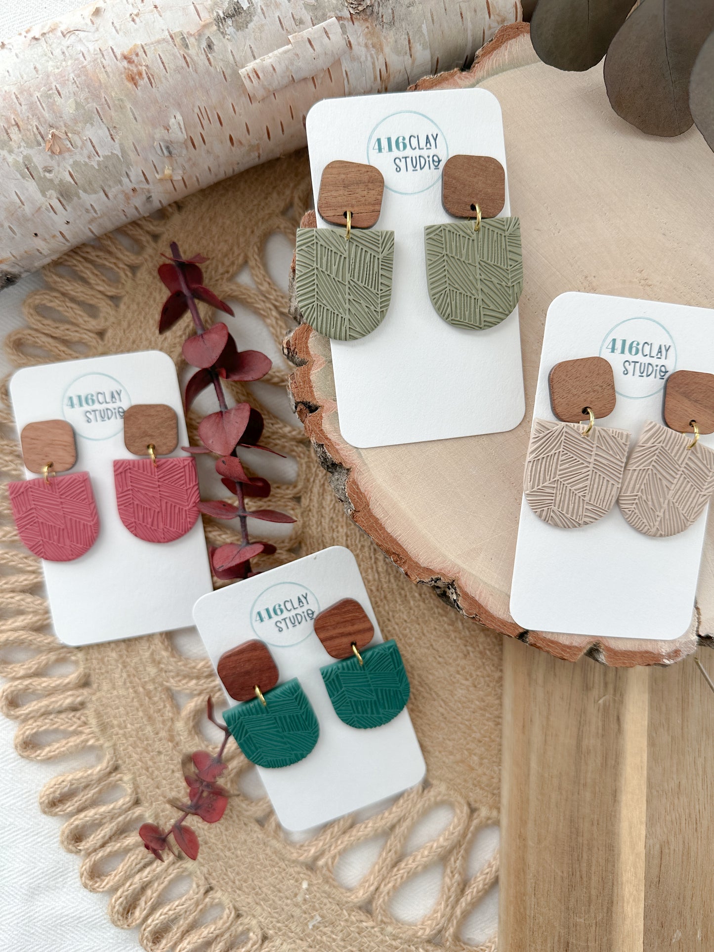Textured Dangle Earrings (4 color options)