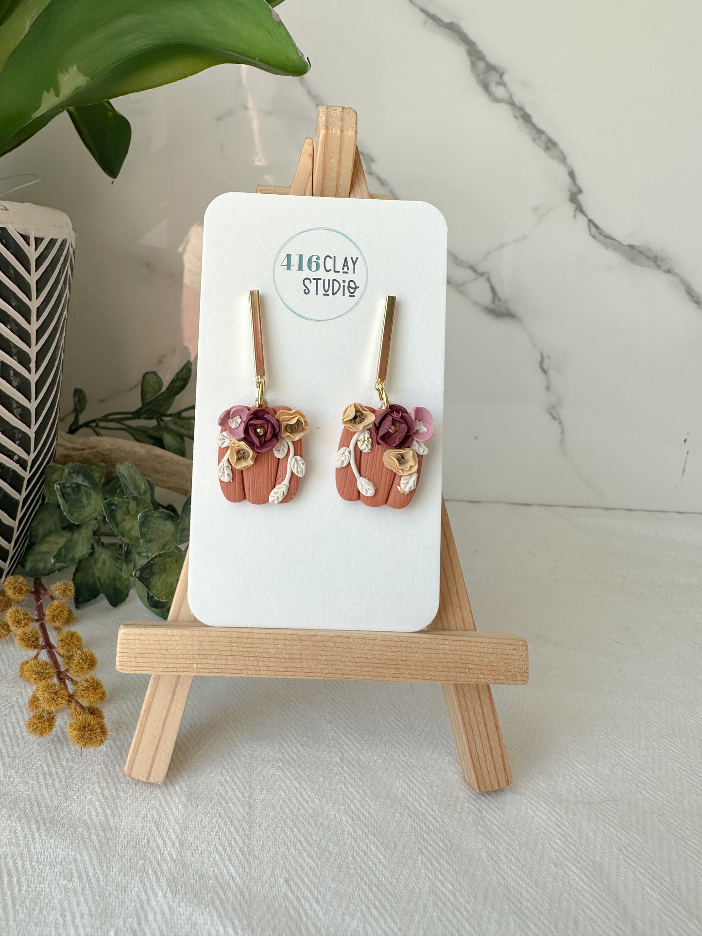 Floral Pumpkin Earrings