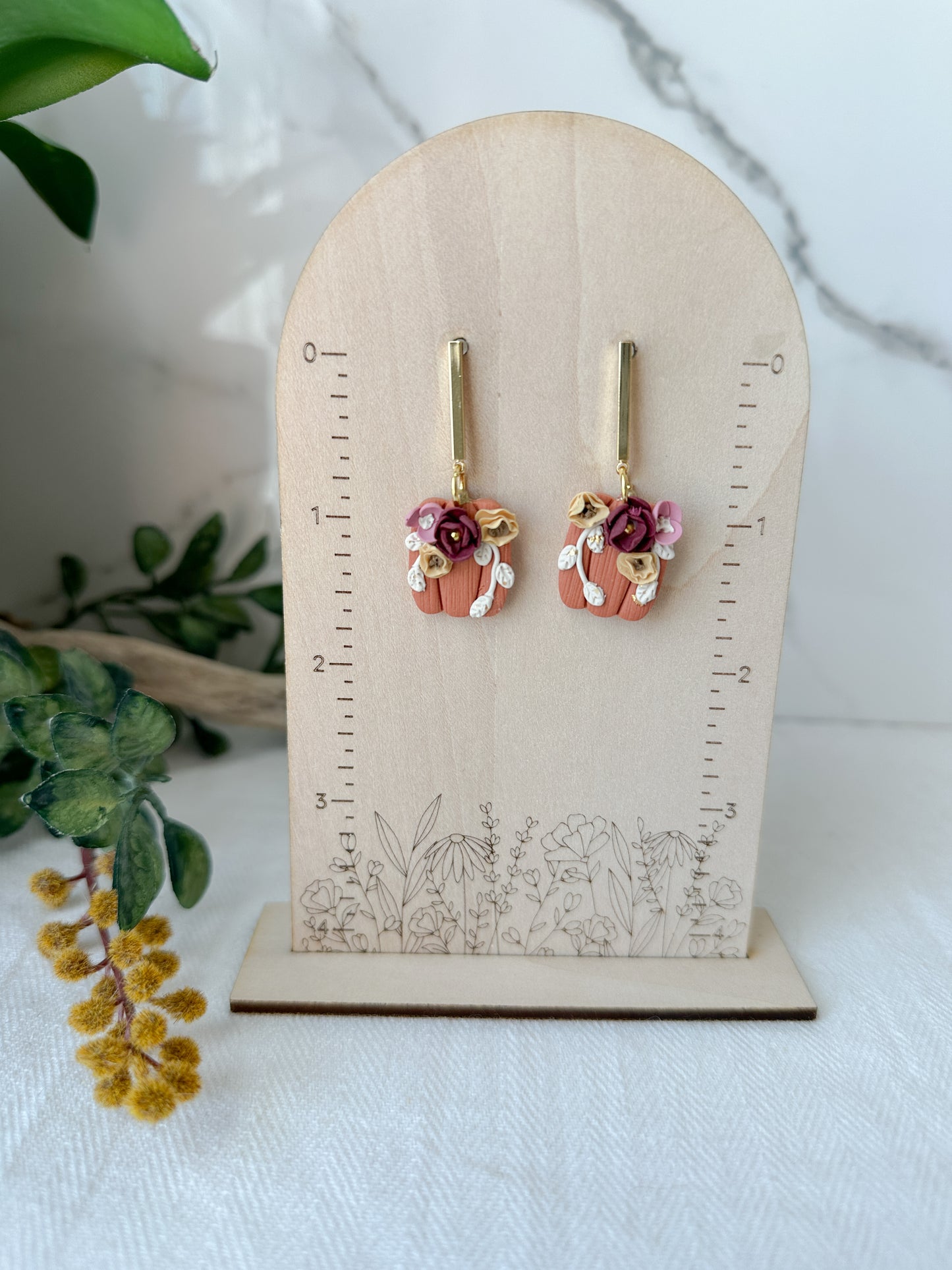 Floral Pumpkin Earrings