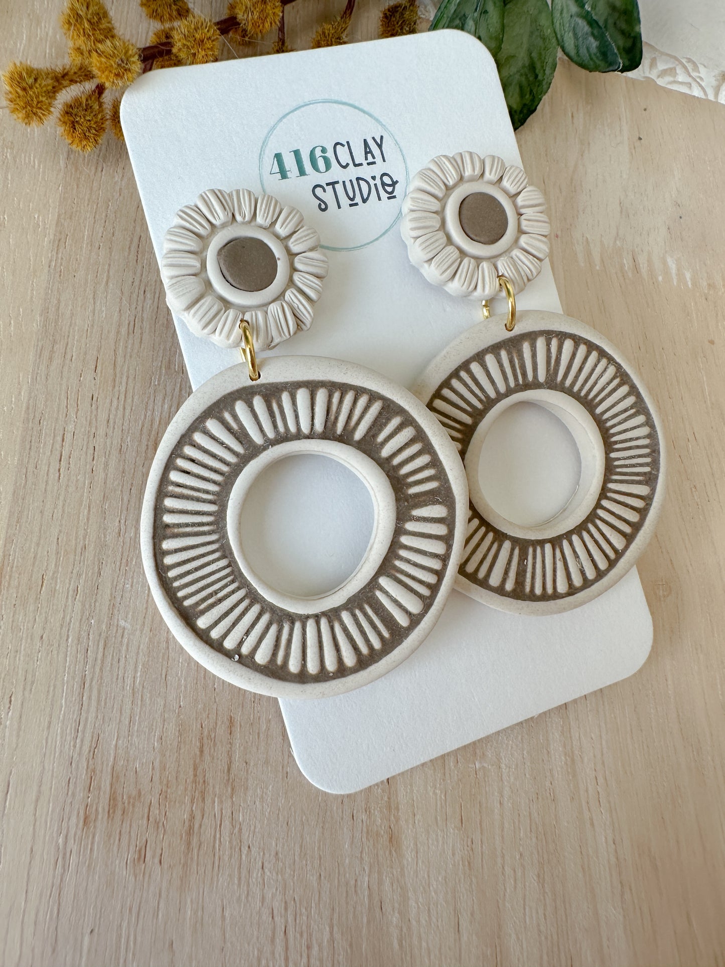 Autumn Boho Circle Hoop Earrings (four color options)