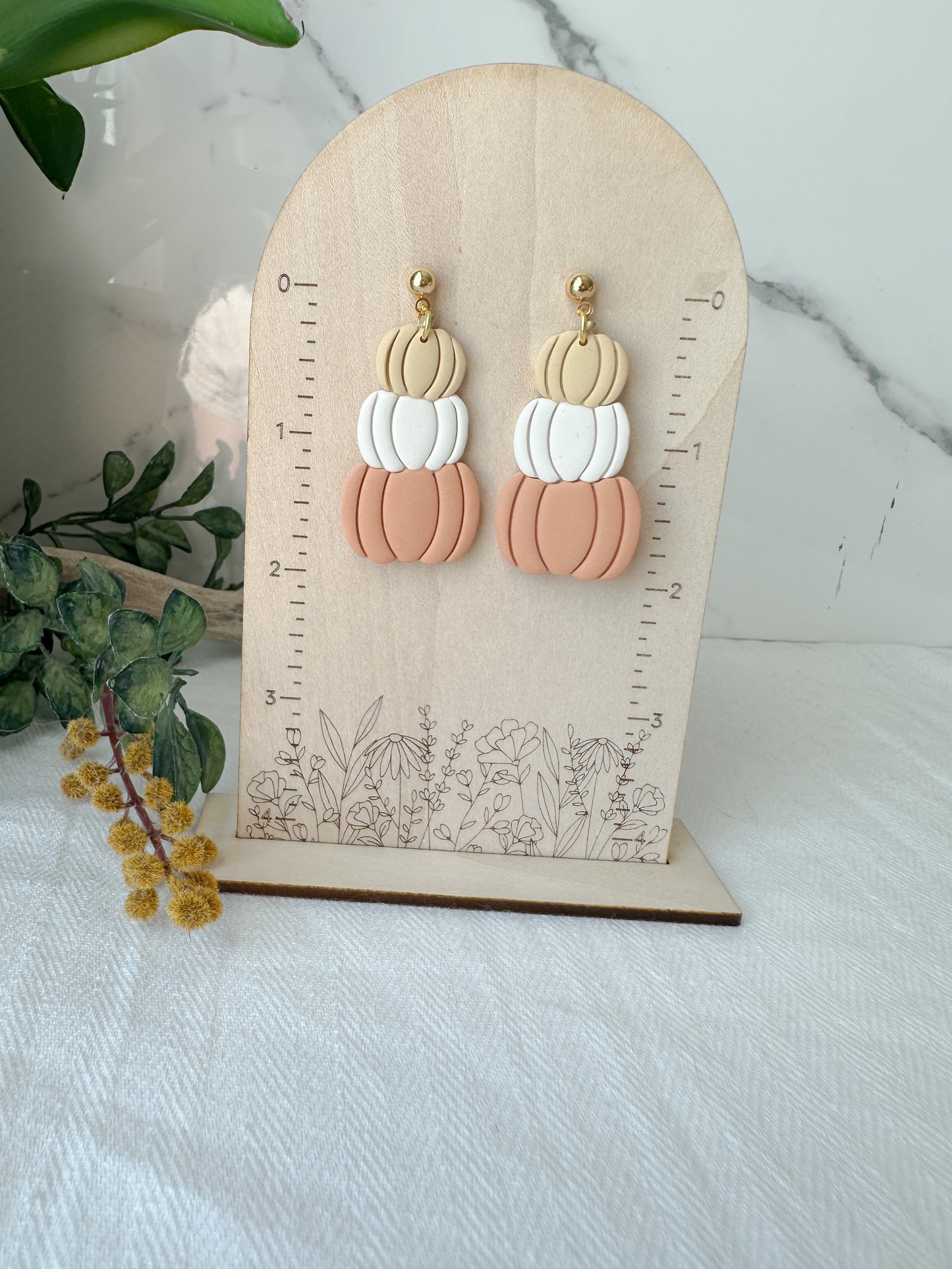Stacked Pumpkin Earrings (2 color options)