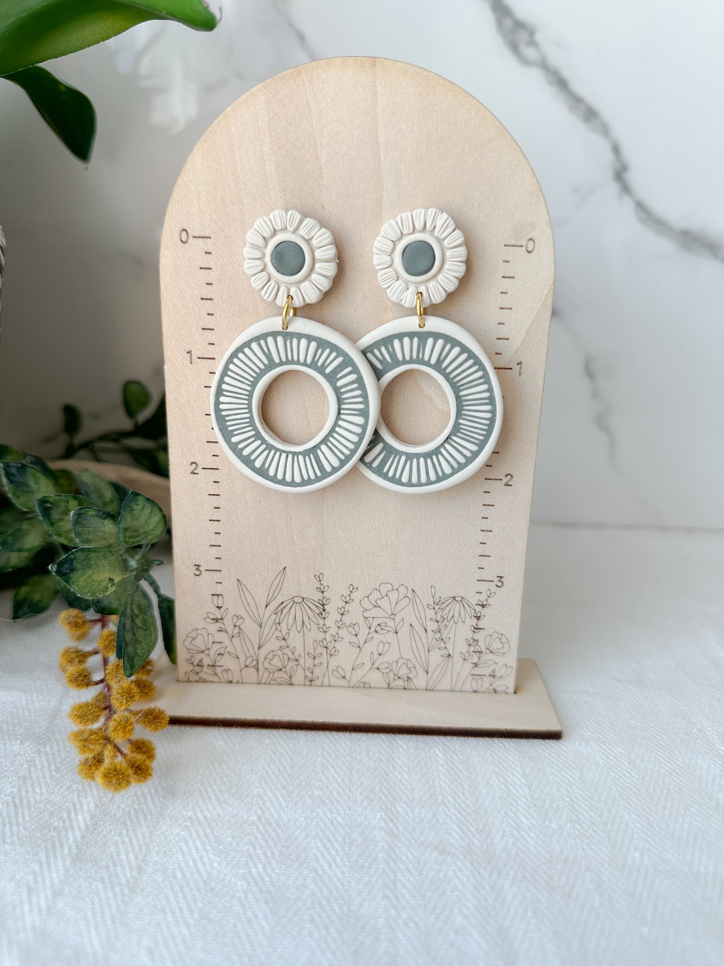 Autumn Boho Circle Hoop Earrings (four color options)