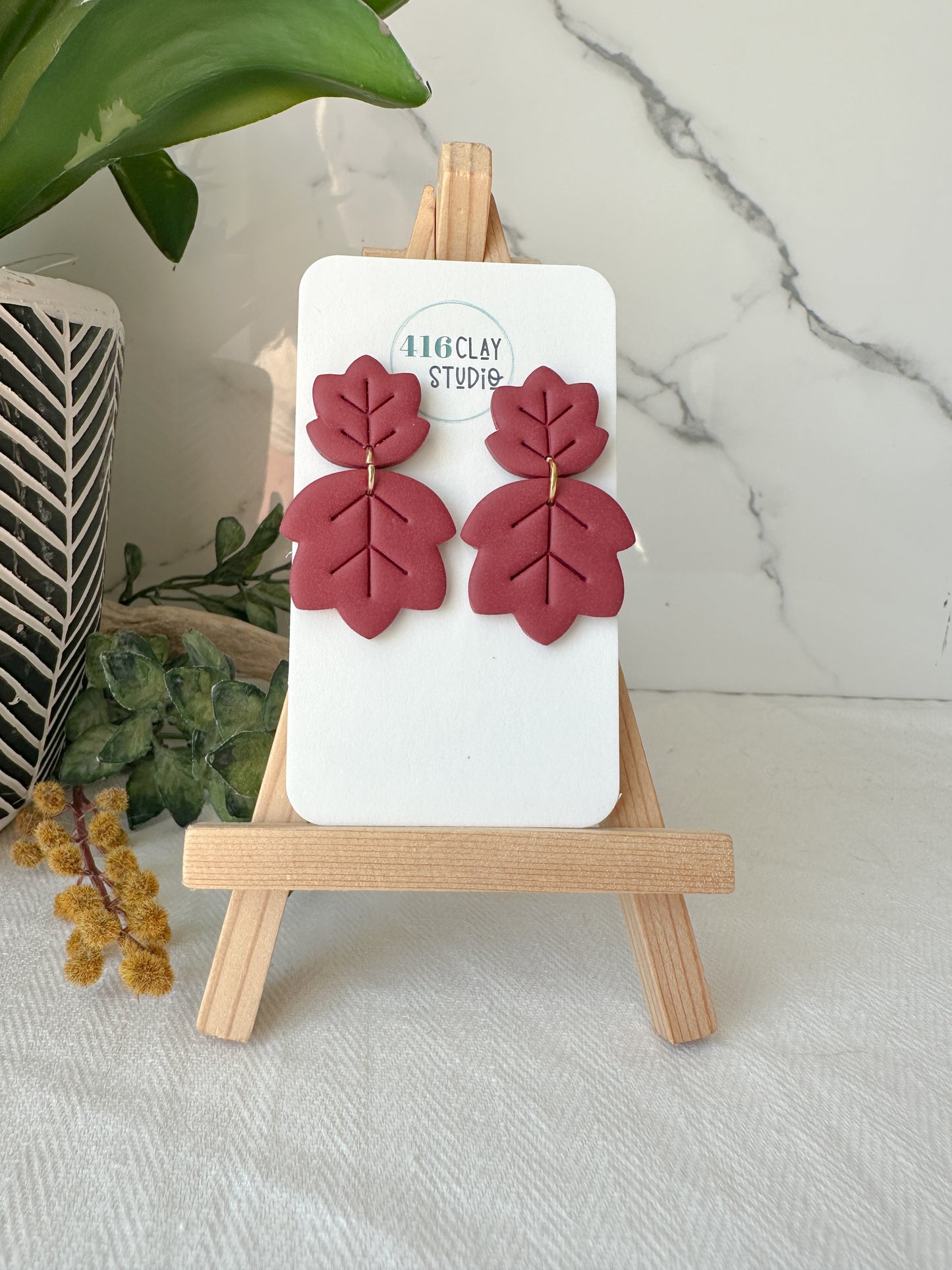 Autumn Leaf Dangle Earrings (three color options)