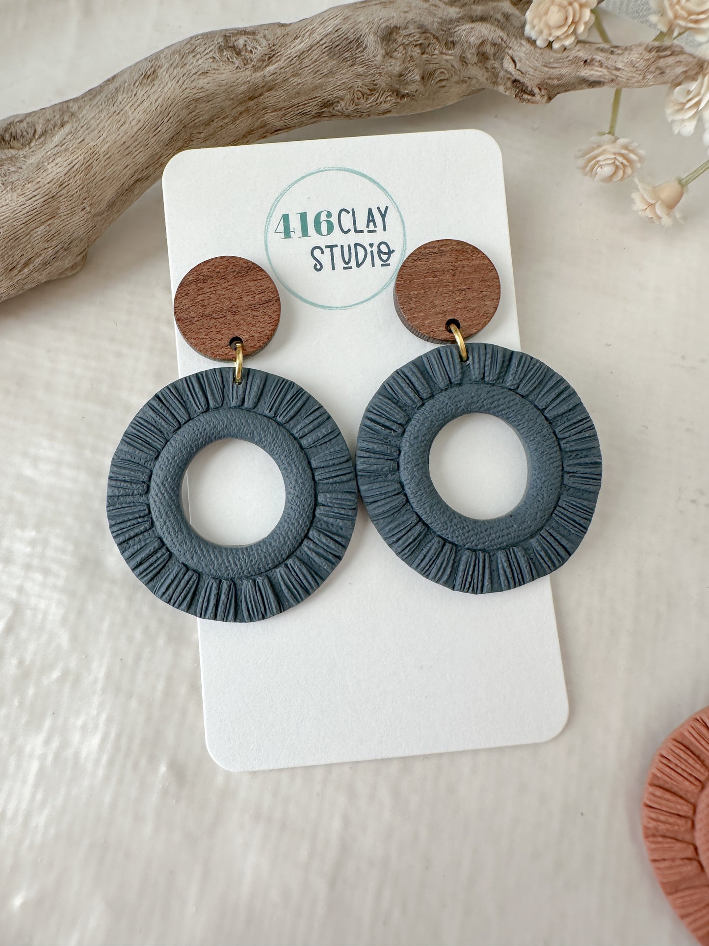 Autumn Boho Circle Faux Macrame Earrings (5 Color Options)