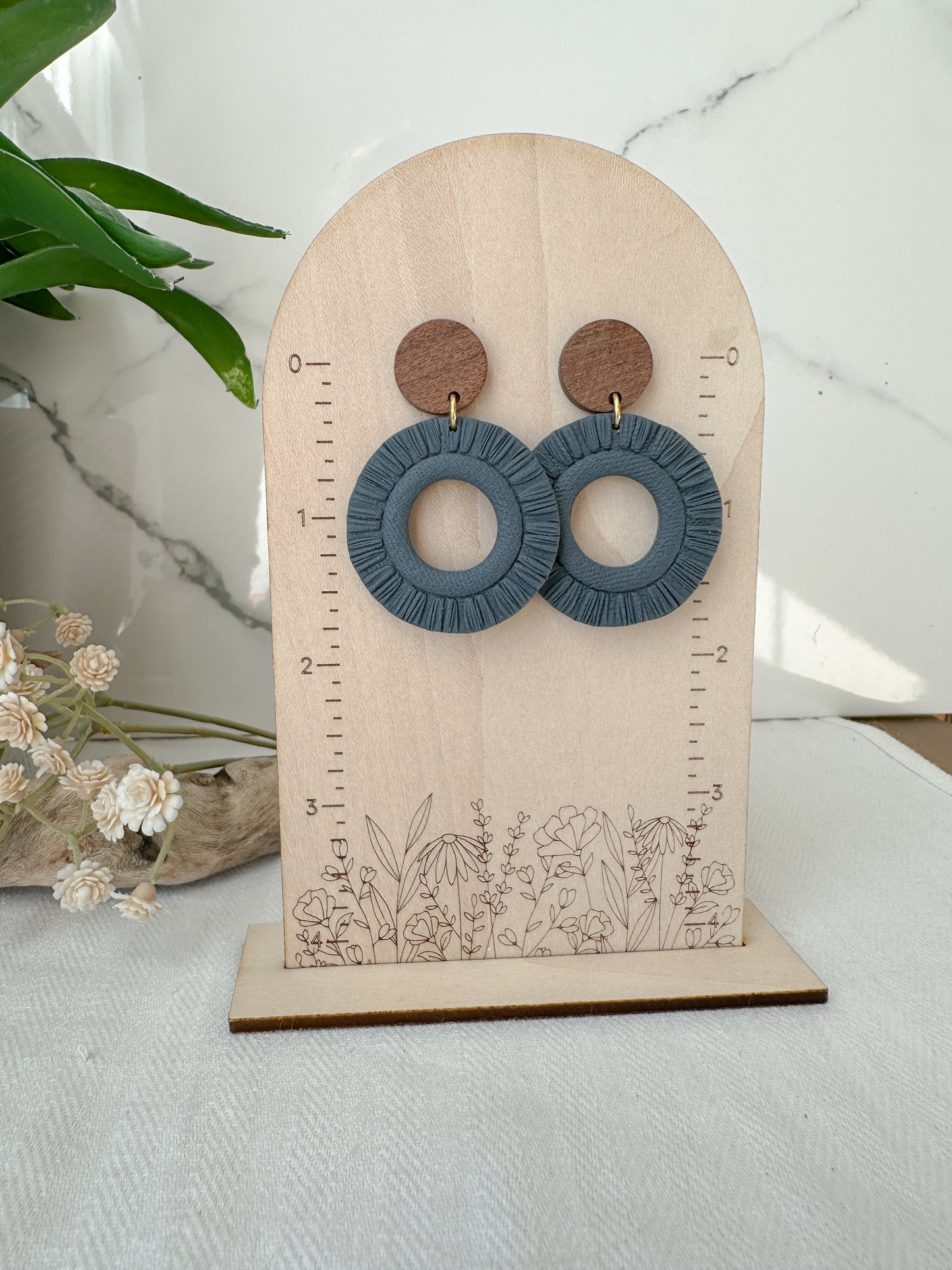 Autumn Boho Circle Faux Macrame Earrings (5 Color Options)