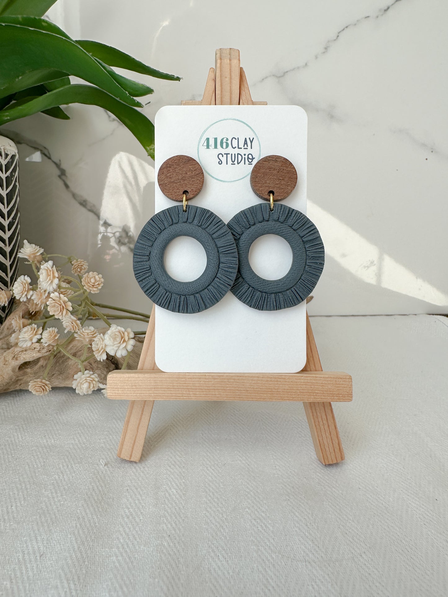 Autumn Boho Circle Faux Macrame Earrings (5 Color Options)