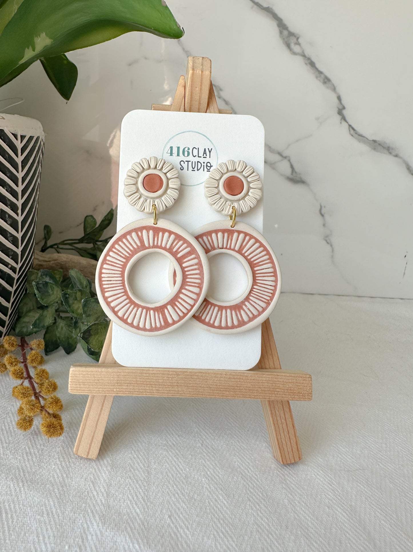 Autumn Boho Circle Hoop Earrings (four color options)