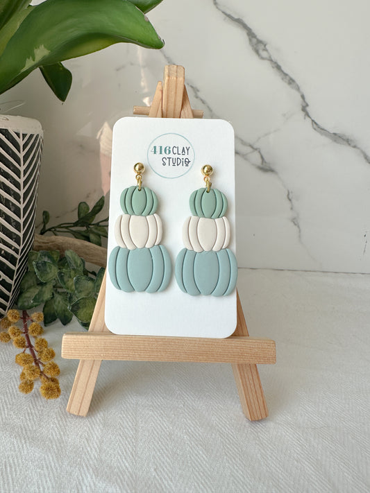 Stacked Pumpkin Earrings (2 color options)