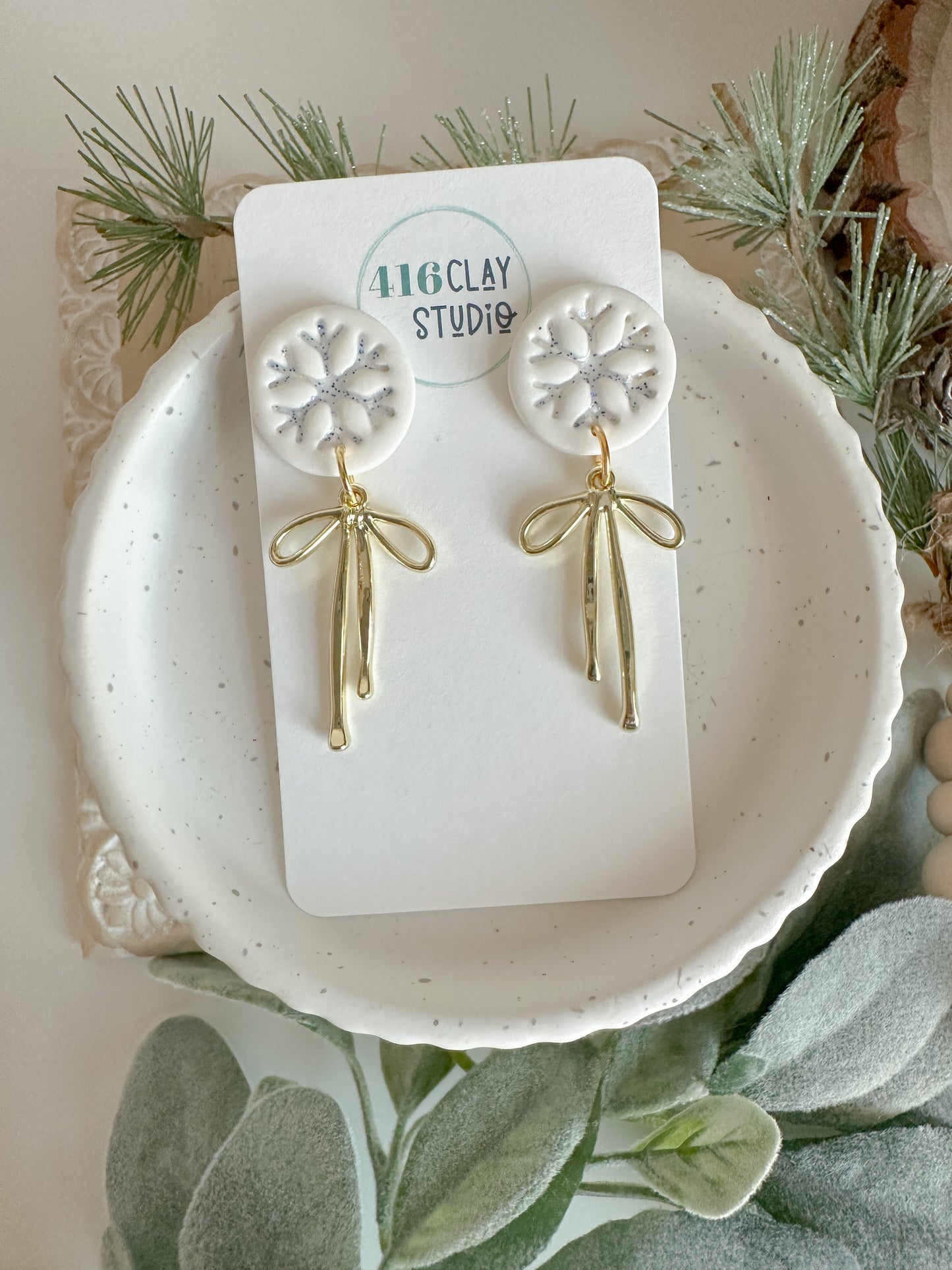 Winter Bow Earrings