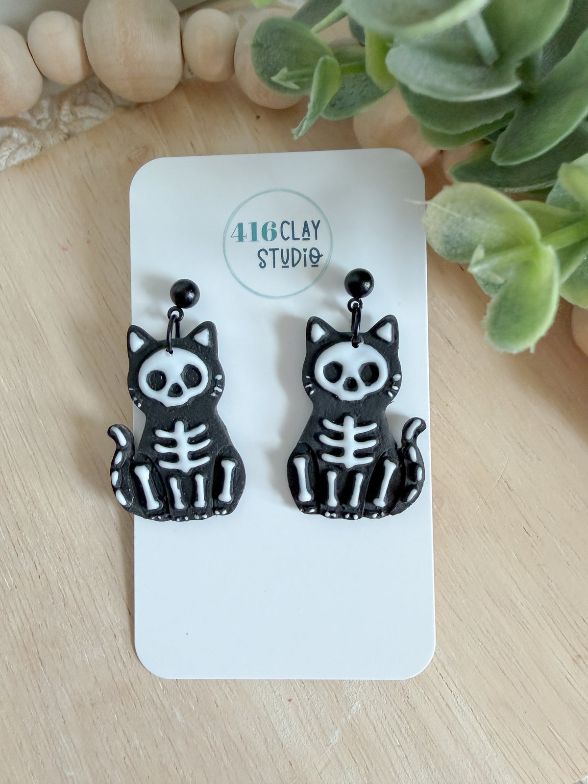 Skeleton Cat Earrings