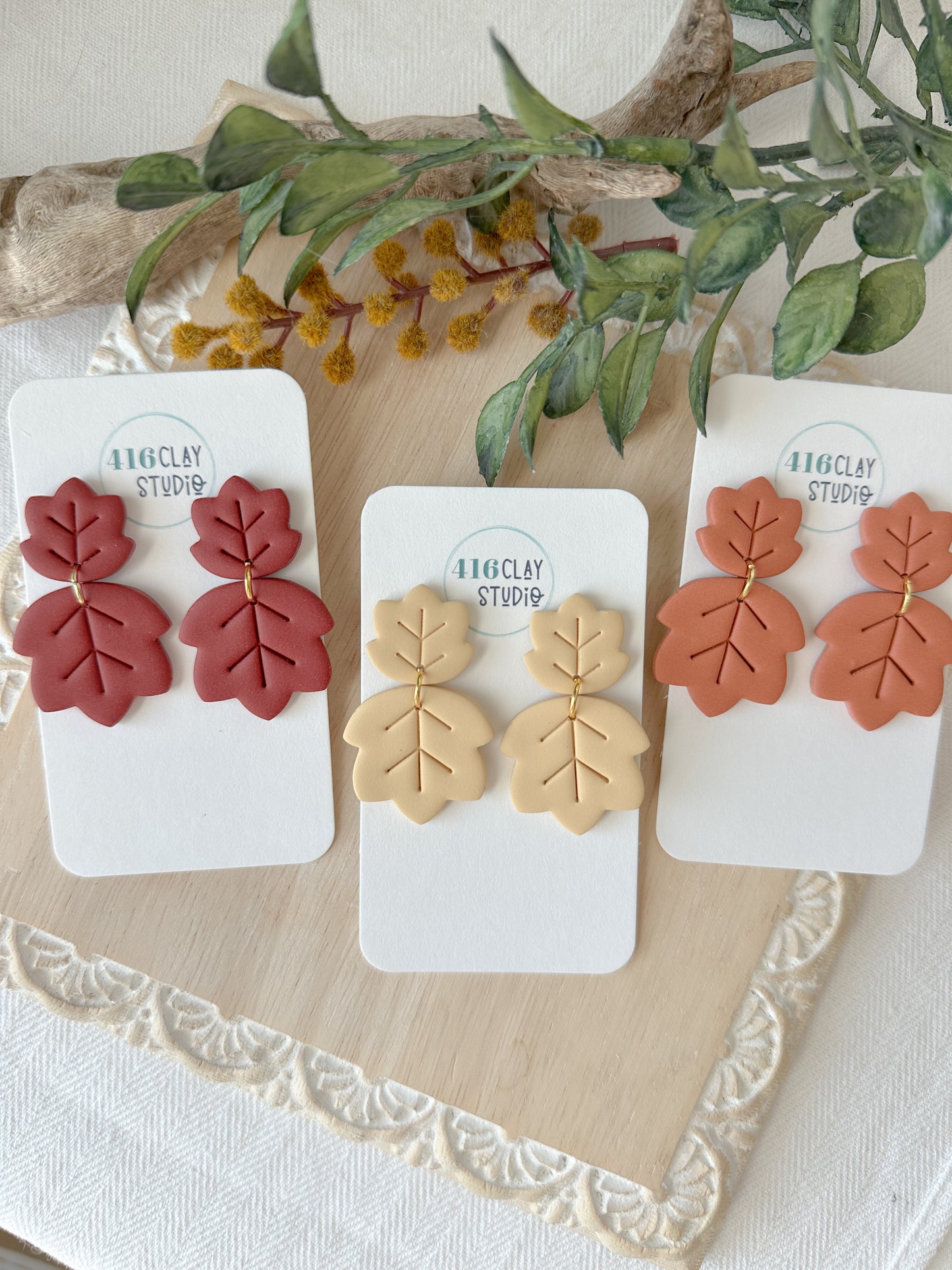 Autumn Leaf Dangle Earrings (three color options)