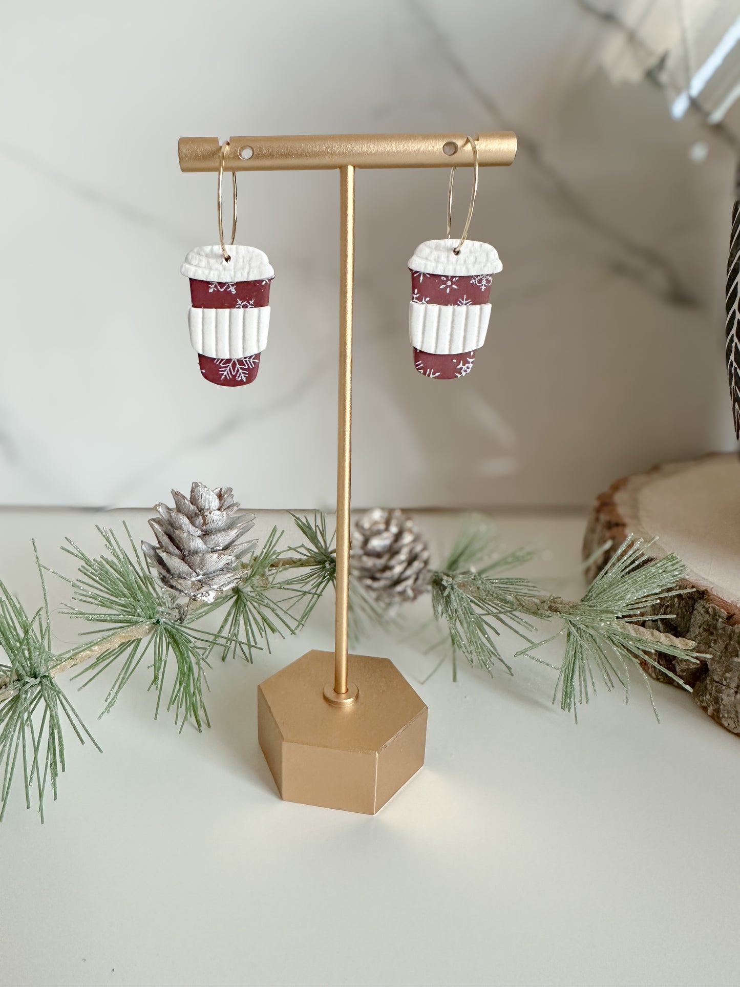 Winter Coffee Earrings