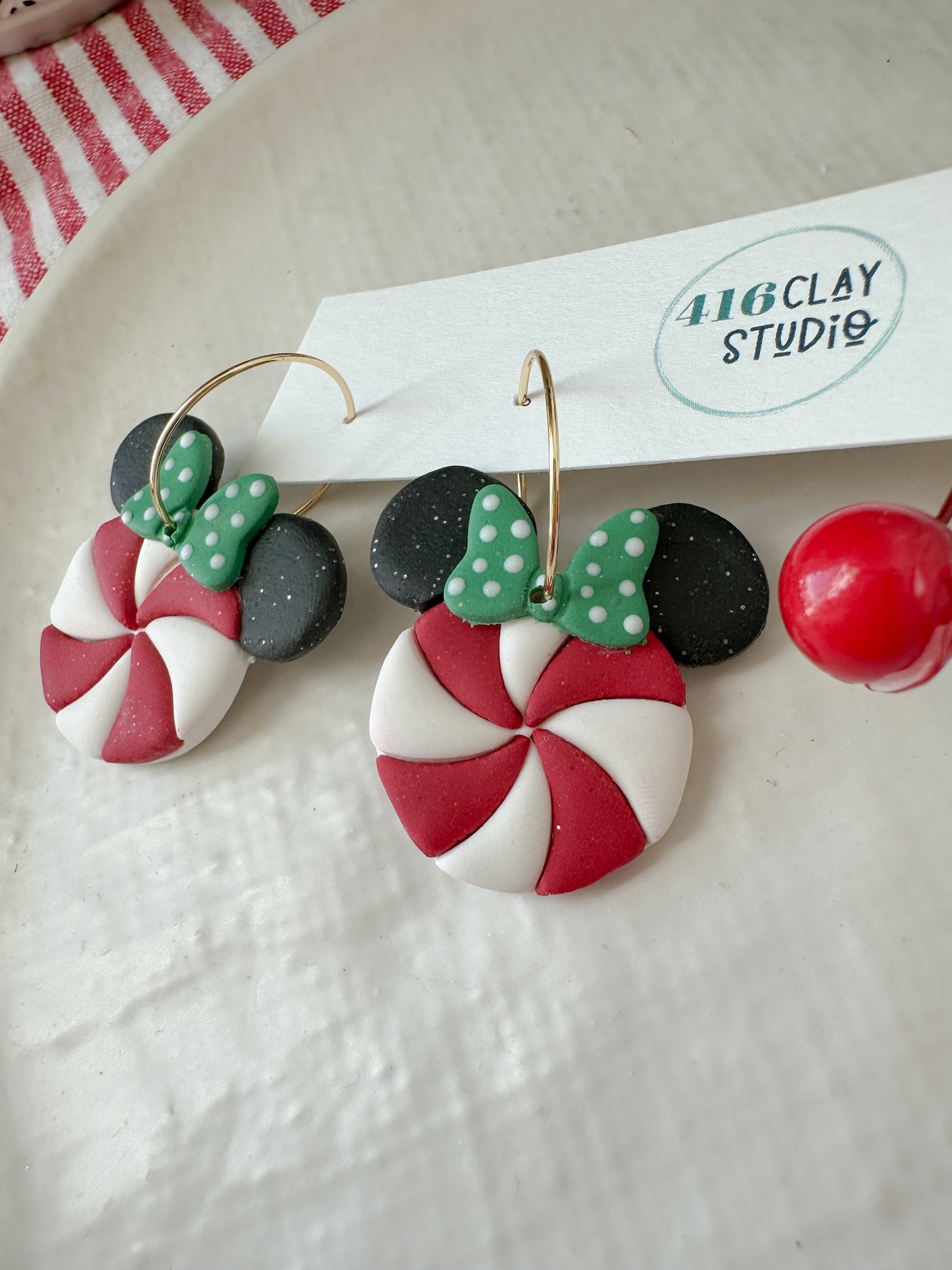 Peppermint Mouse Earrings