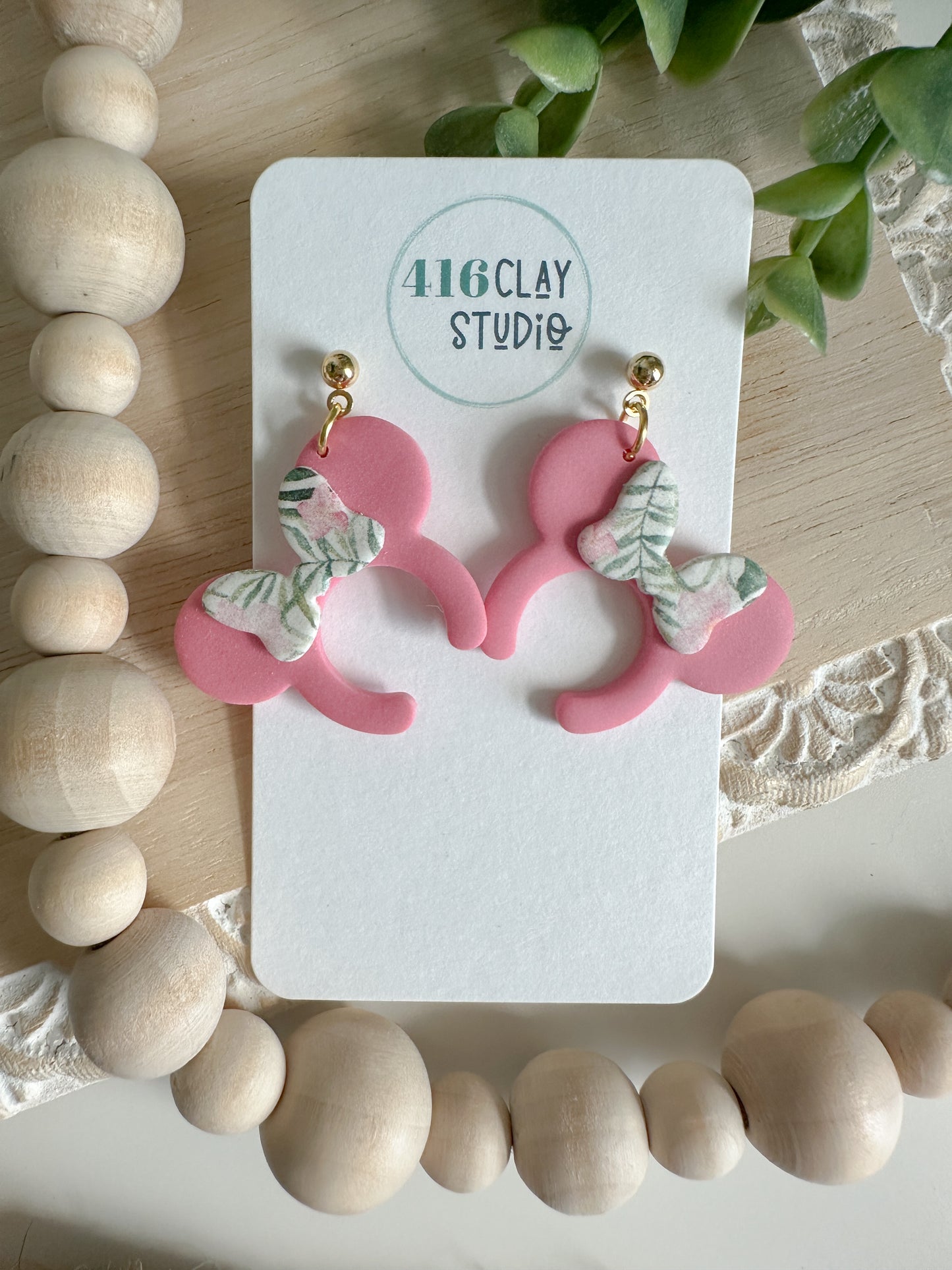 Tropical Mouse Ear Headband Earrings