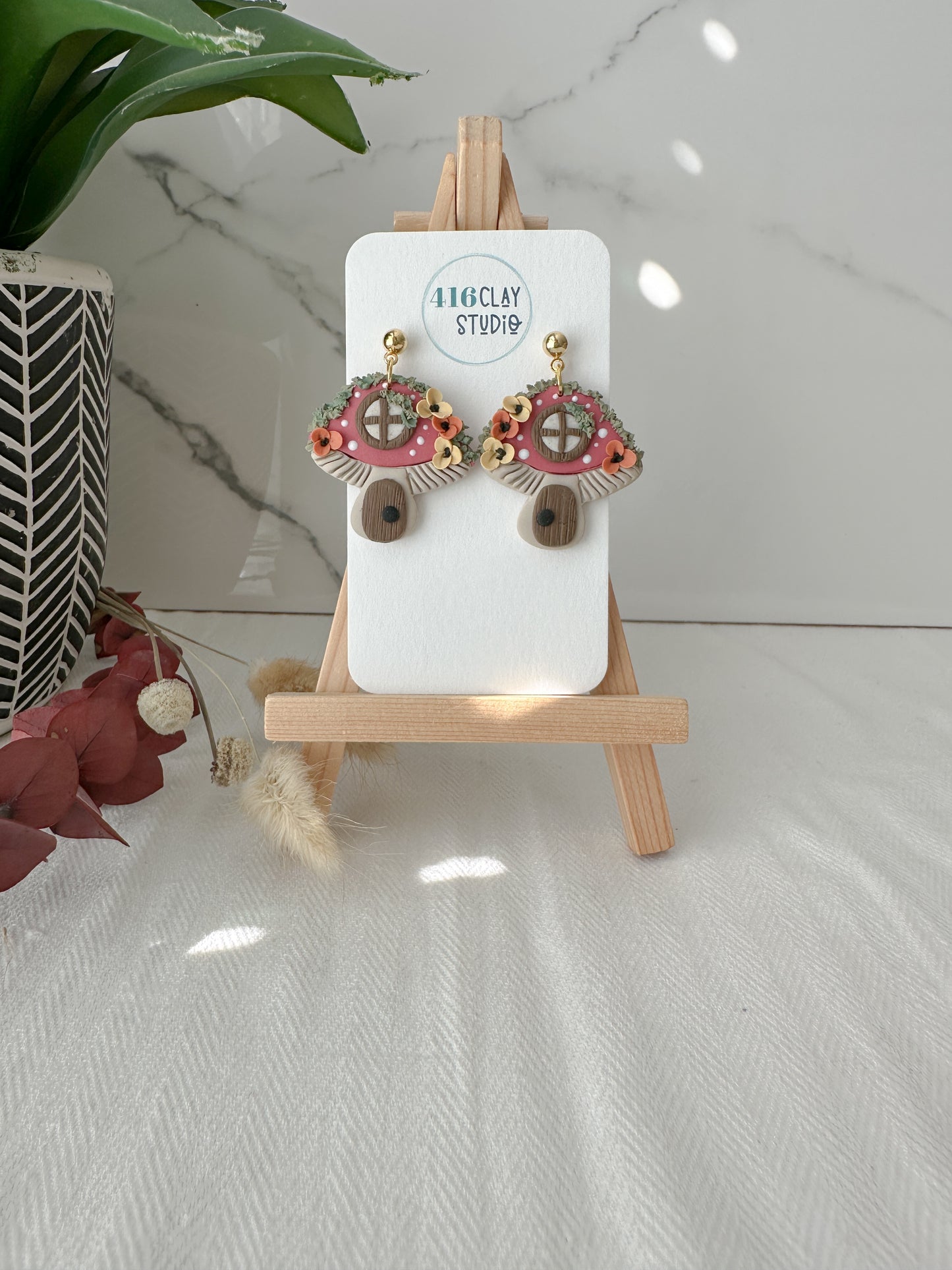 Mushroom House Earrings