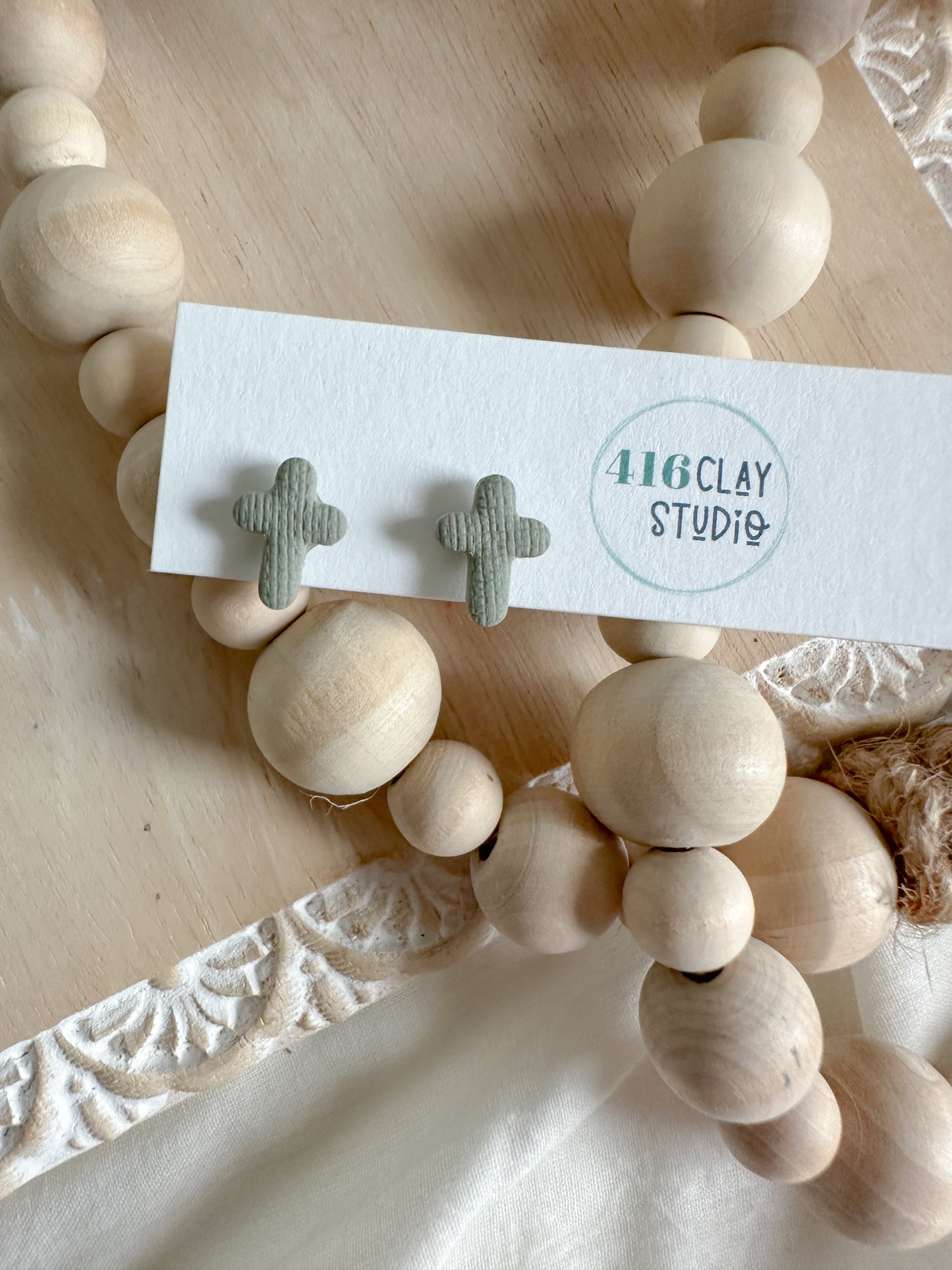 Cross Stud Earrings (five color options)