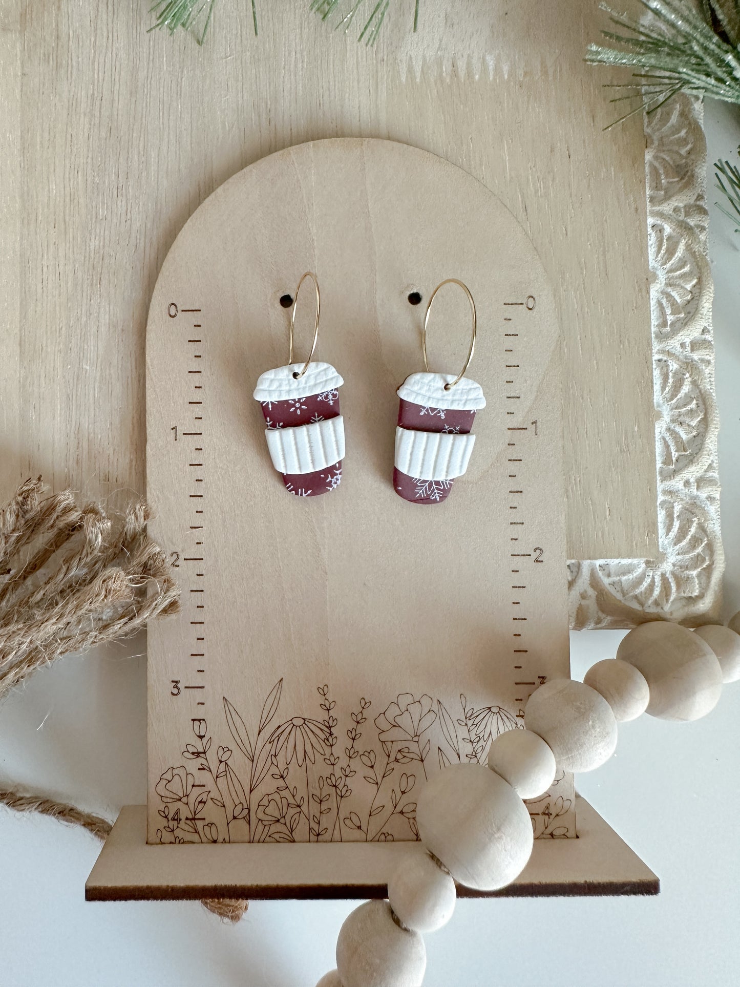 Winter Coffee Earrings