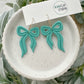 Bright Embossed Bow Earrings (six color options)