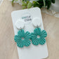 Embossed Flower Earrings (six color options)