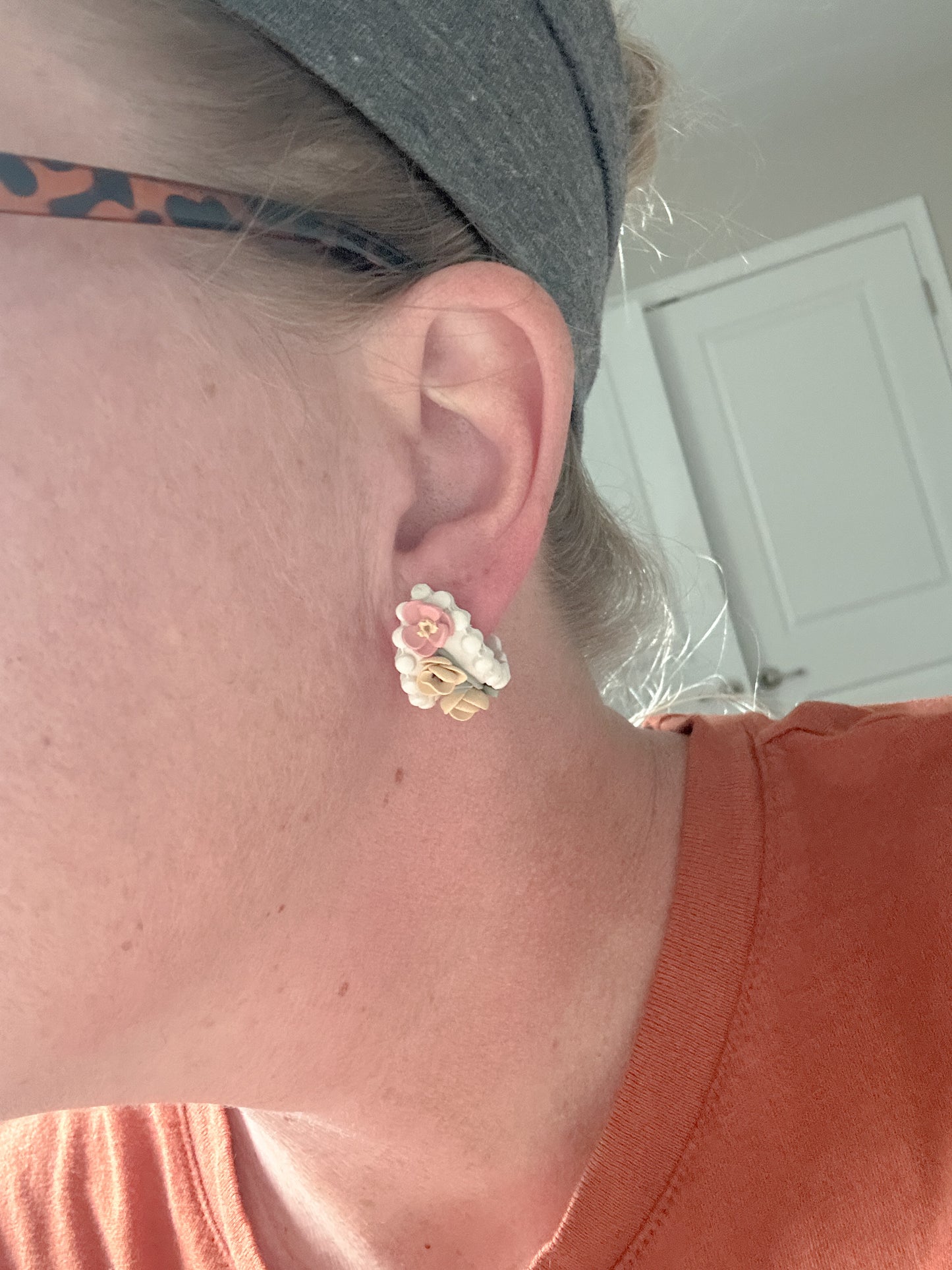 Spring Flower Huggie Earrings