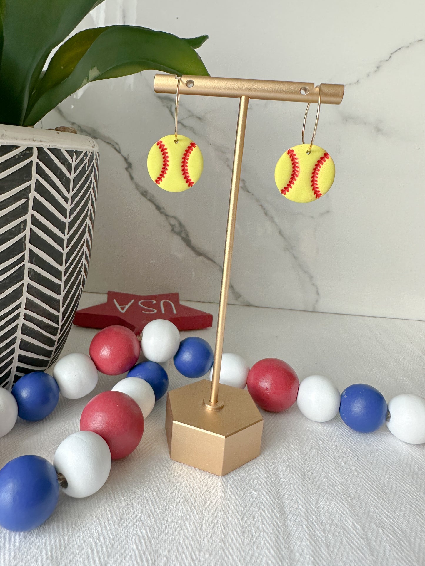 Softball & Baseball Hoop Earrings