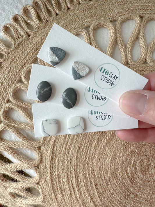 Faux Stone Stud Earrings