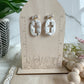 Marble Cutout Cross Earrings