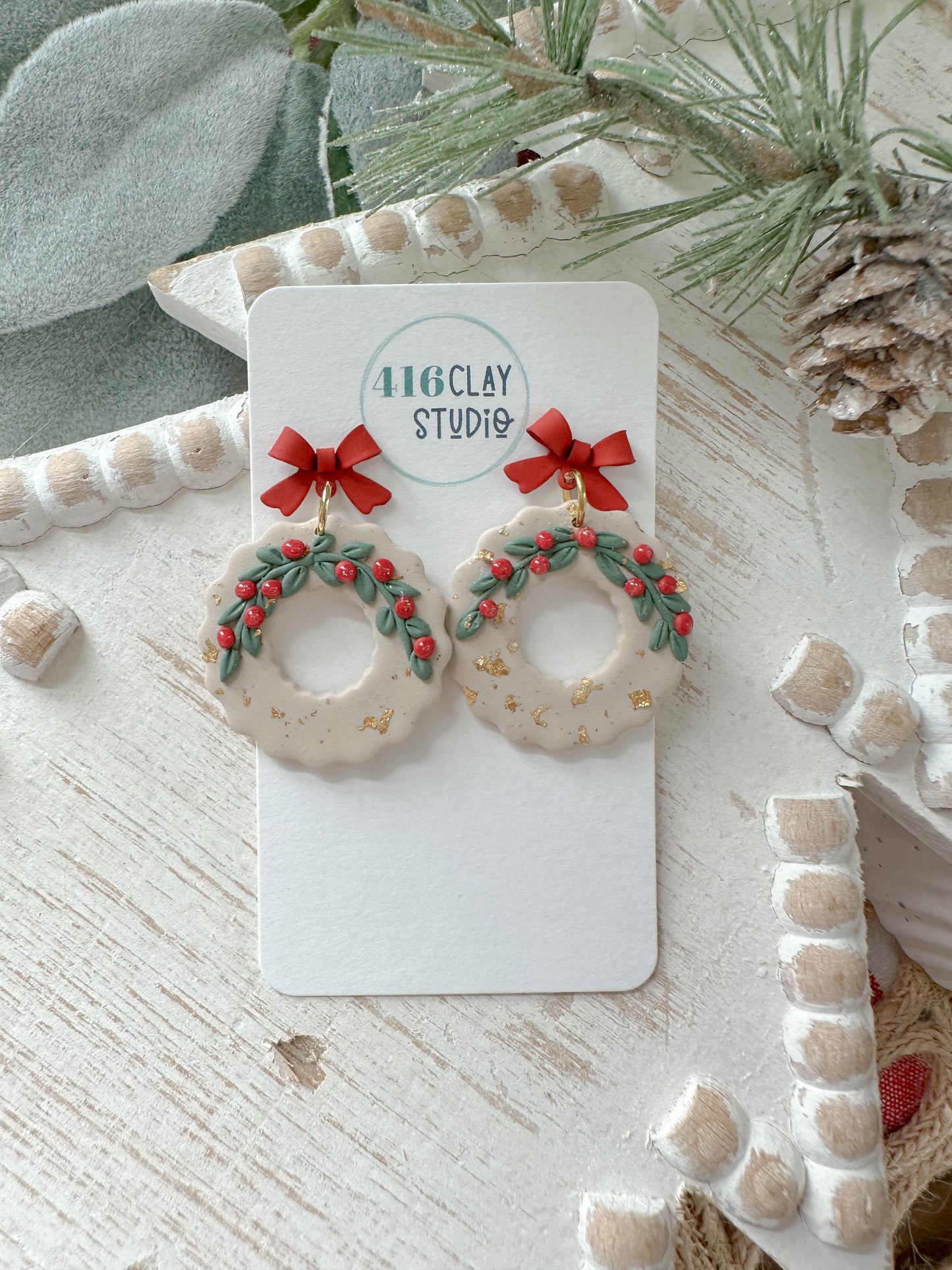 Christmas Wreath Earrings