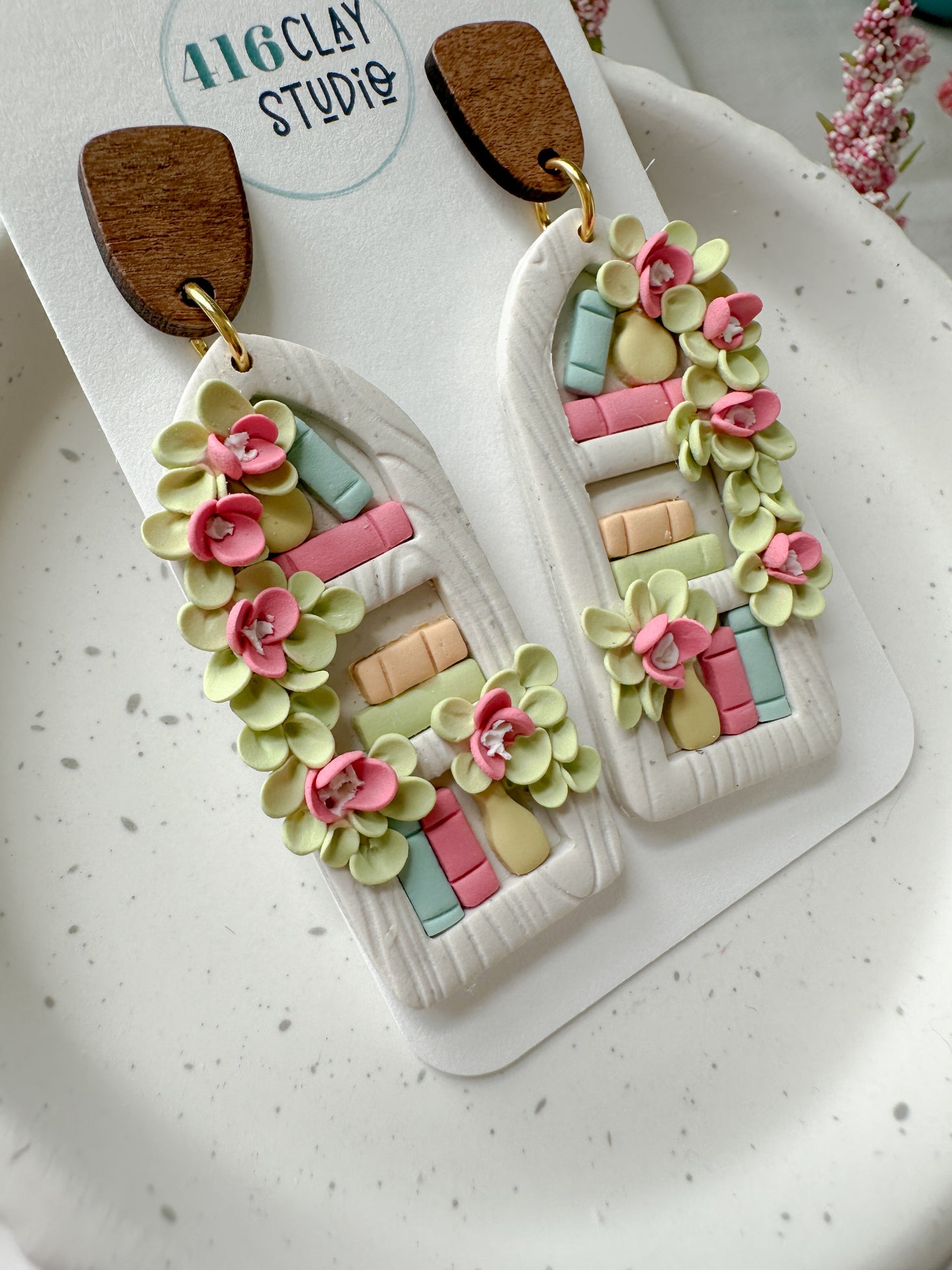 Girly Bookshelf Earrings