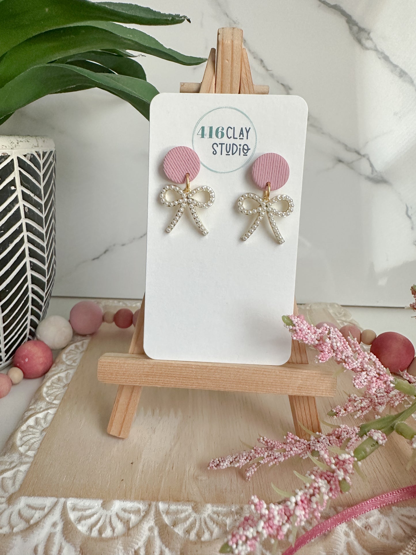Pearl Bow Earrings