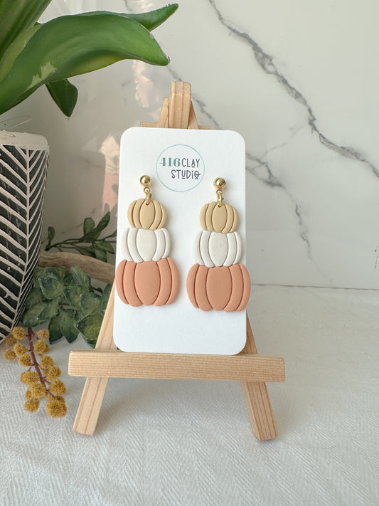 Stacked Pumpkin Earrings (2 color options)