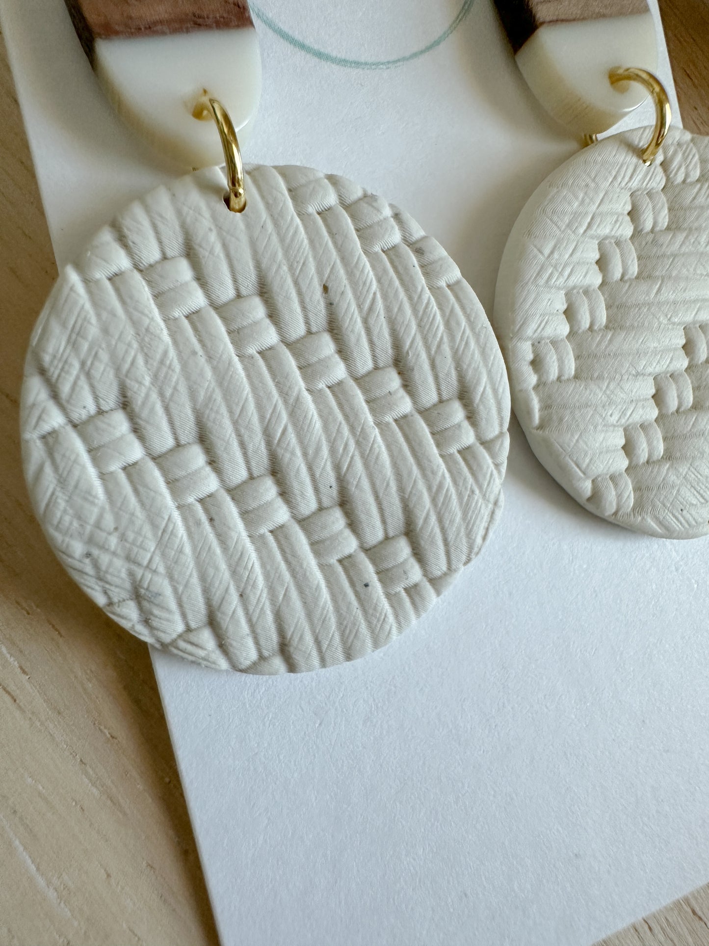 Round Faux Rattan Earrings (two options)