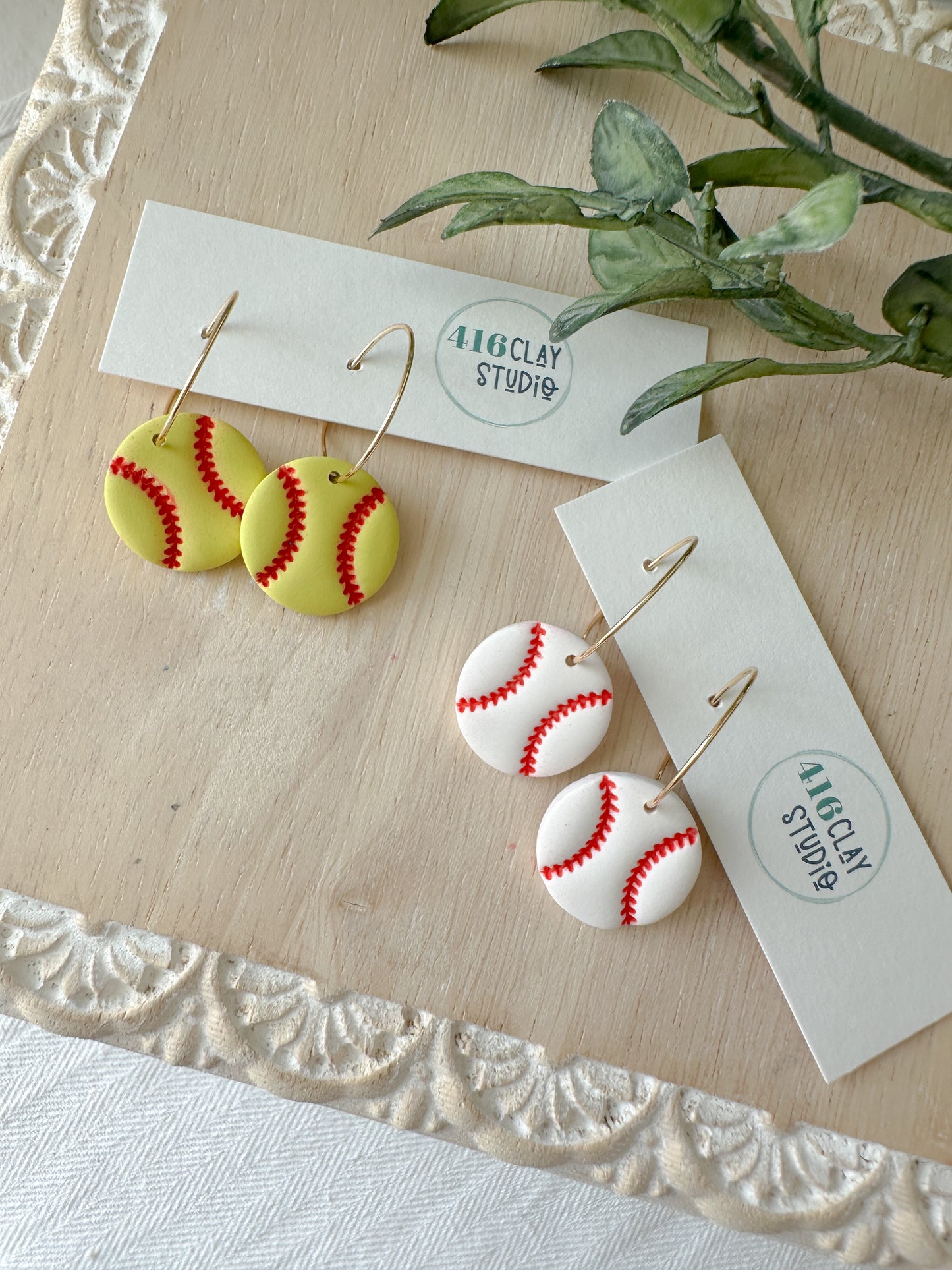 Softball & Baseball Hoop Earrings