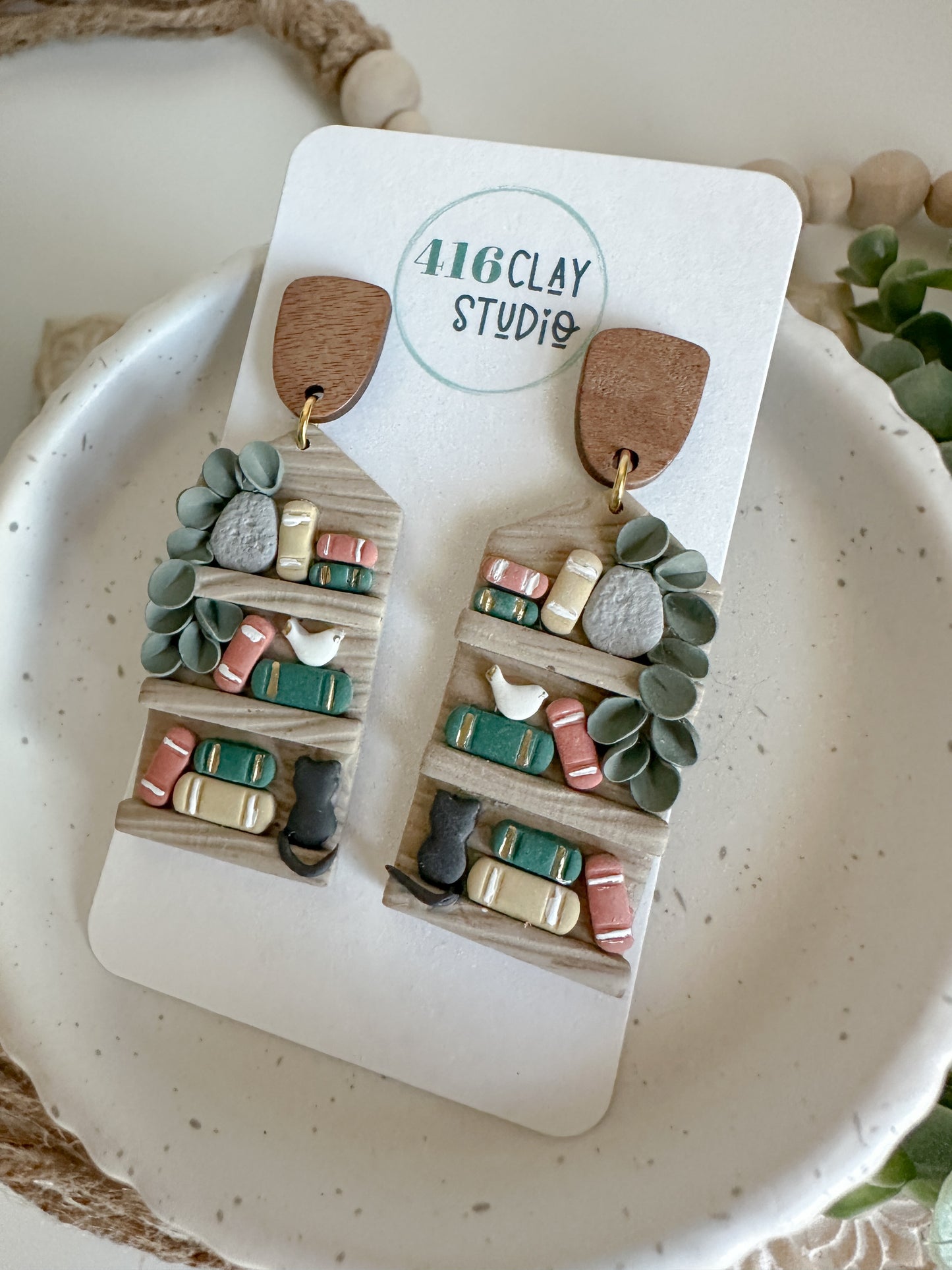 Tall Open Bookshelf Earrings