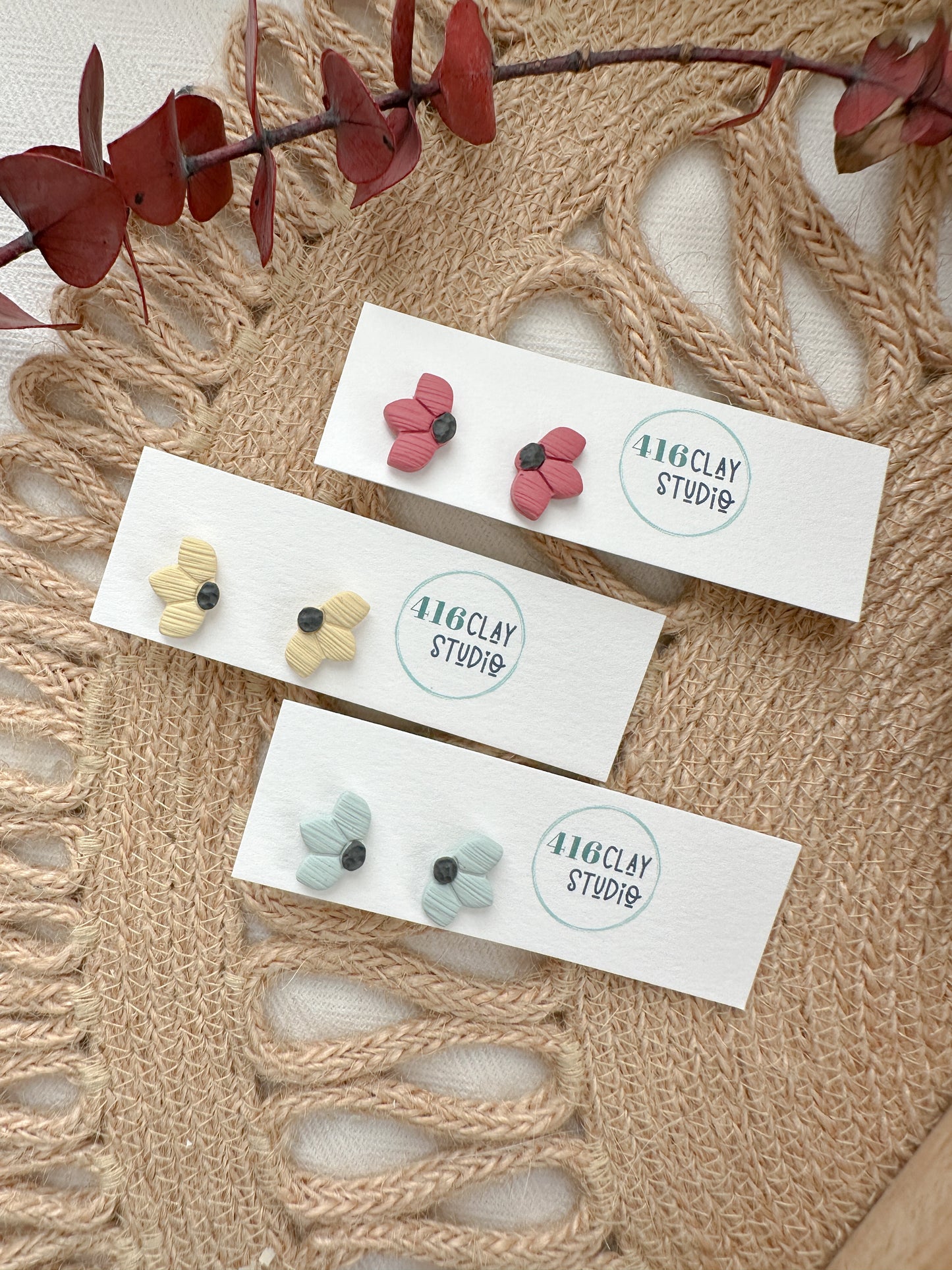 Half Flower Stud Earrings