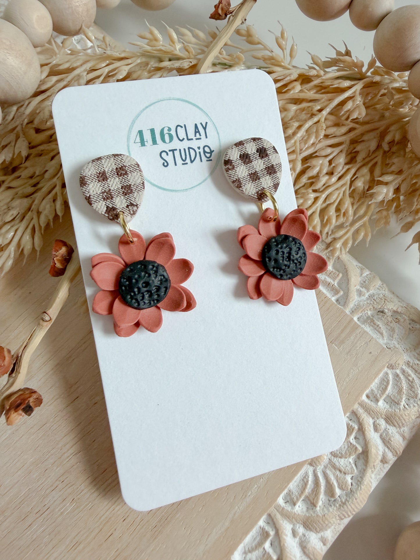 Autumn Flower Dangle Earrings