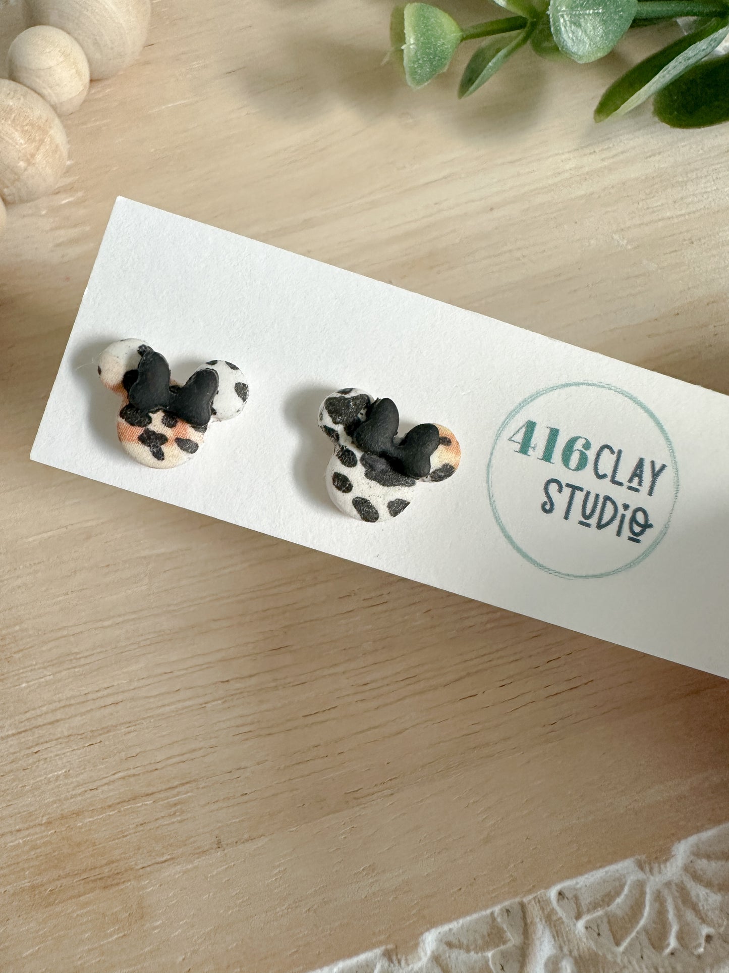 Safari Mouse Ear Stud Earrings