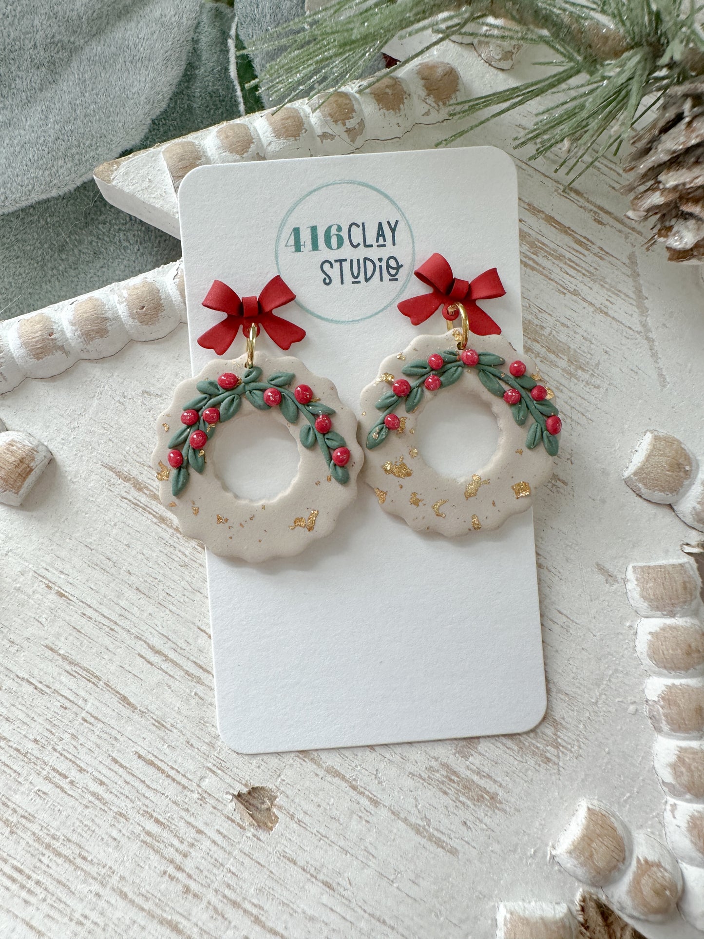 Christmas Wreath Earrings