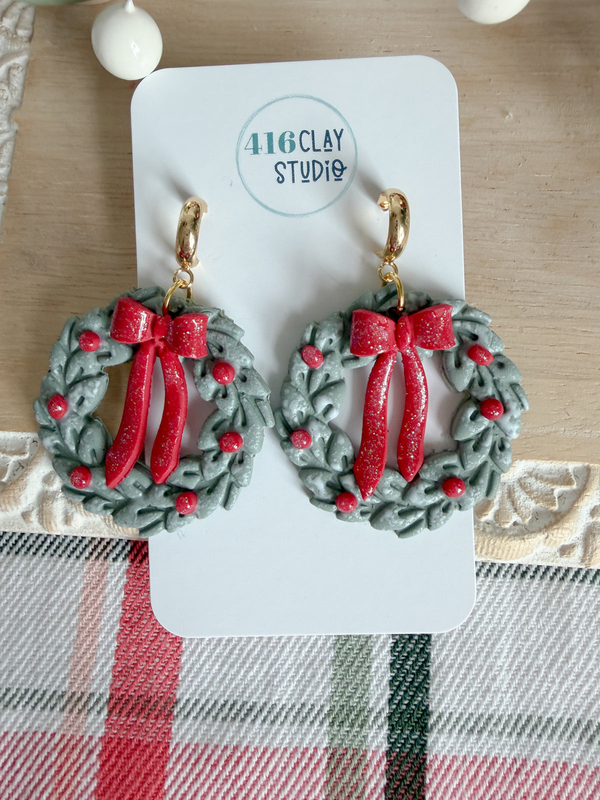 Christmas Wreath Earrings