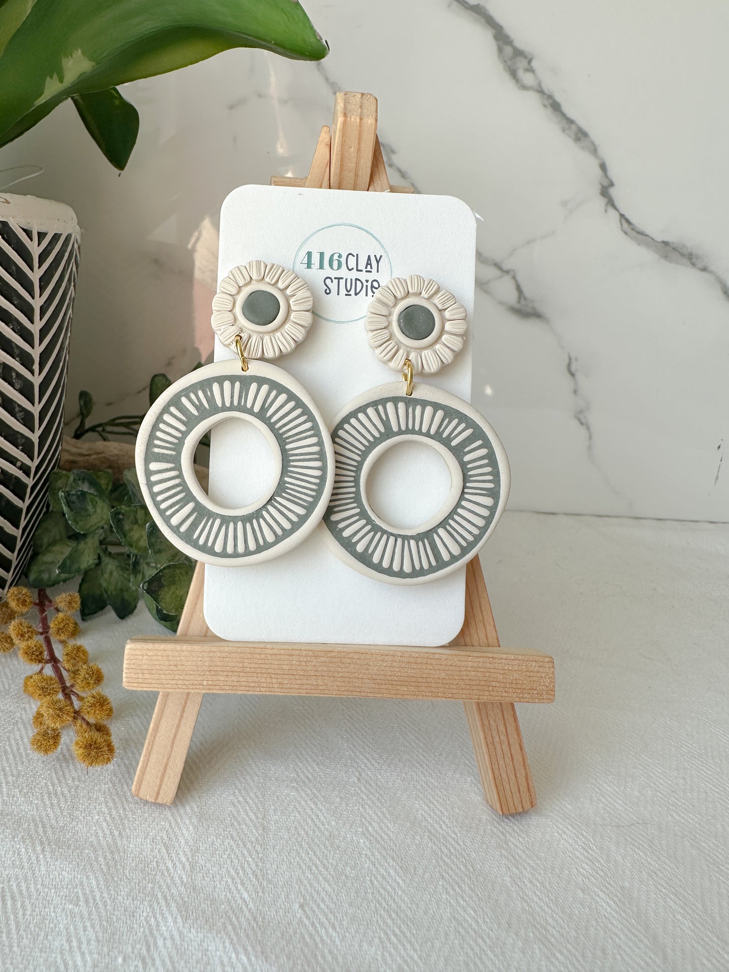 Autumn Boho Circle Hoop Earrings (four color options)