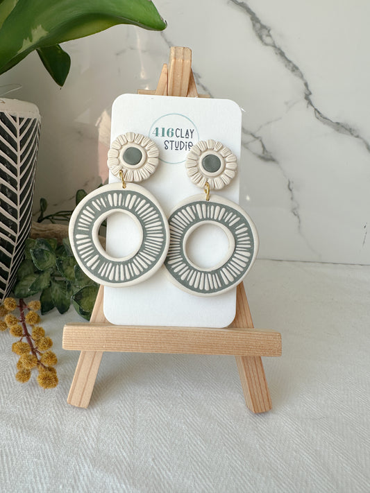 Autumn Boho Circle Hoop Earrings (four color options)