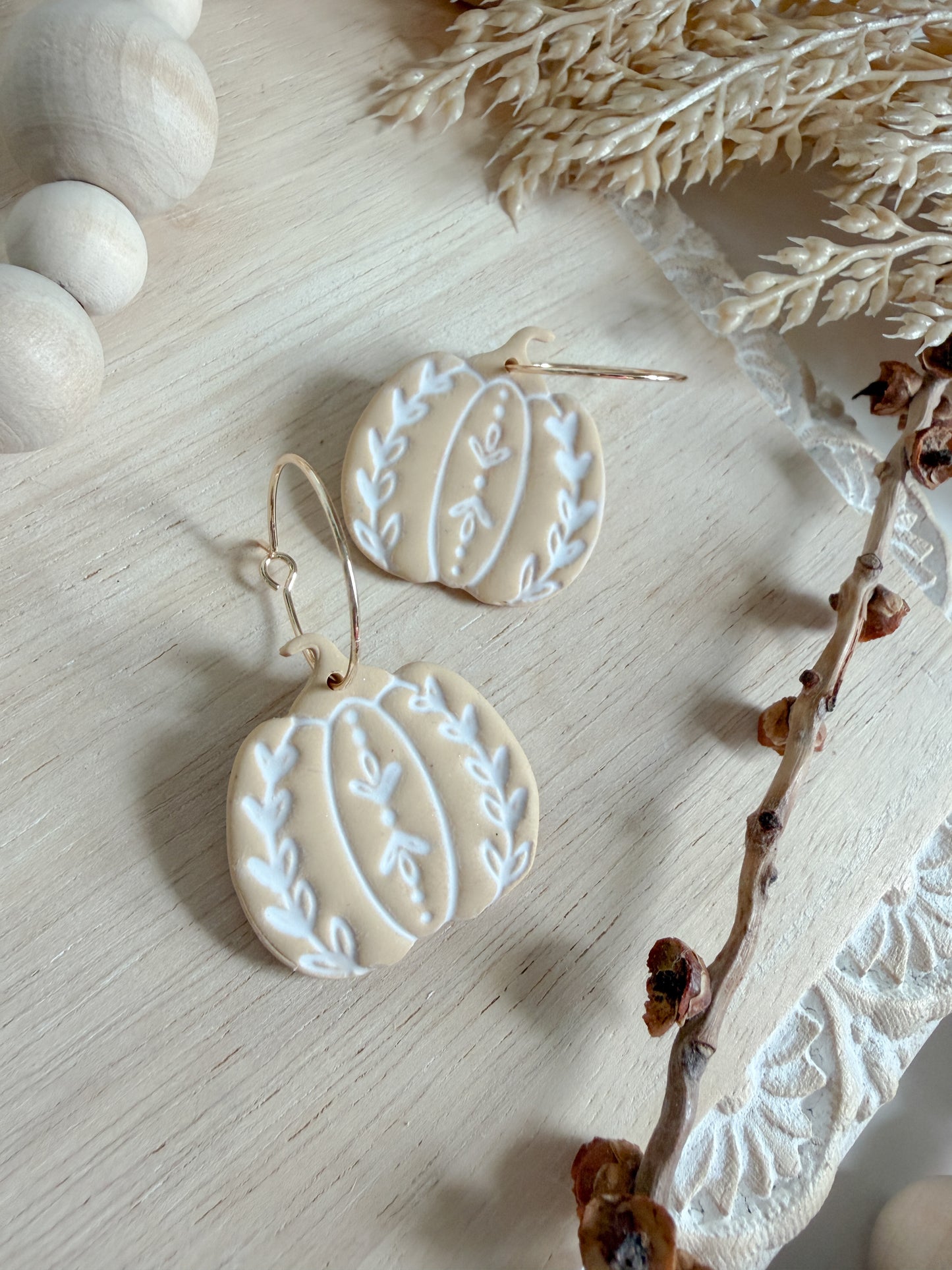 Farmhouse Pumpkin Hoop Earrings
