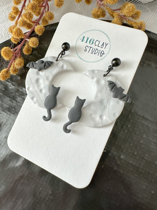 Halloween Night Moon Earrings