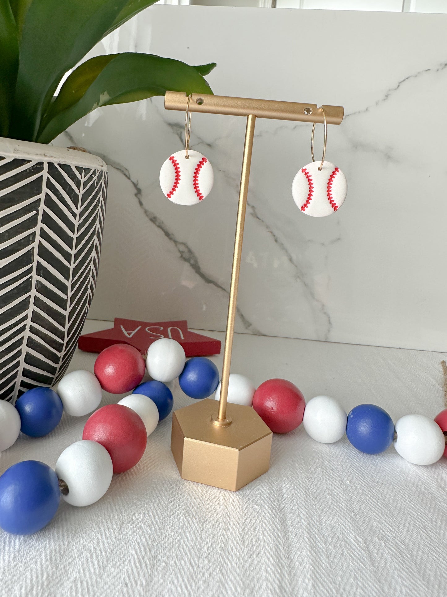 Softball & Baseball Hoop Earrings