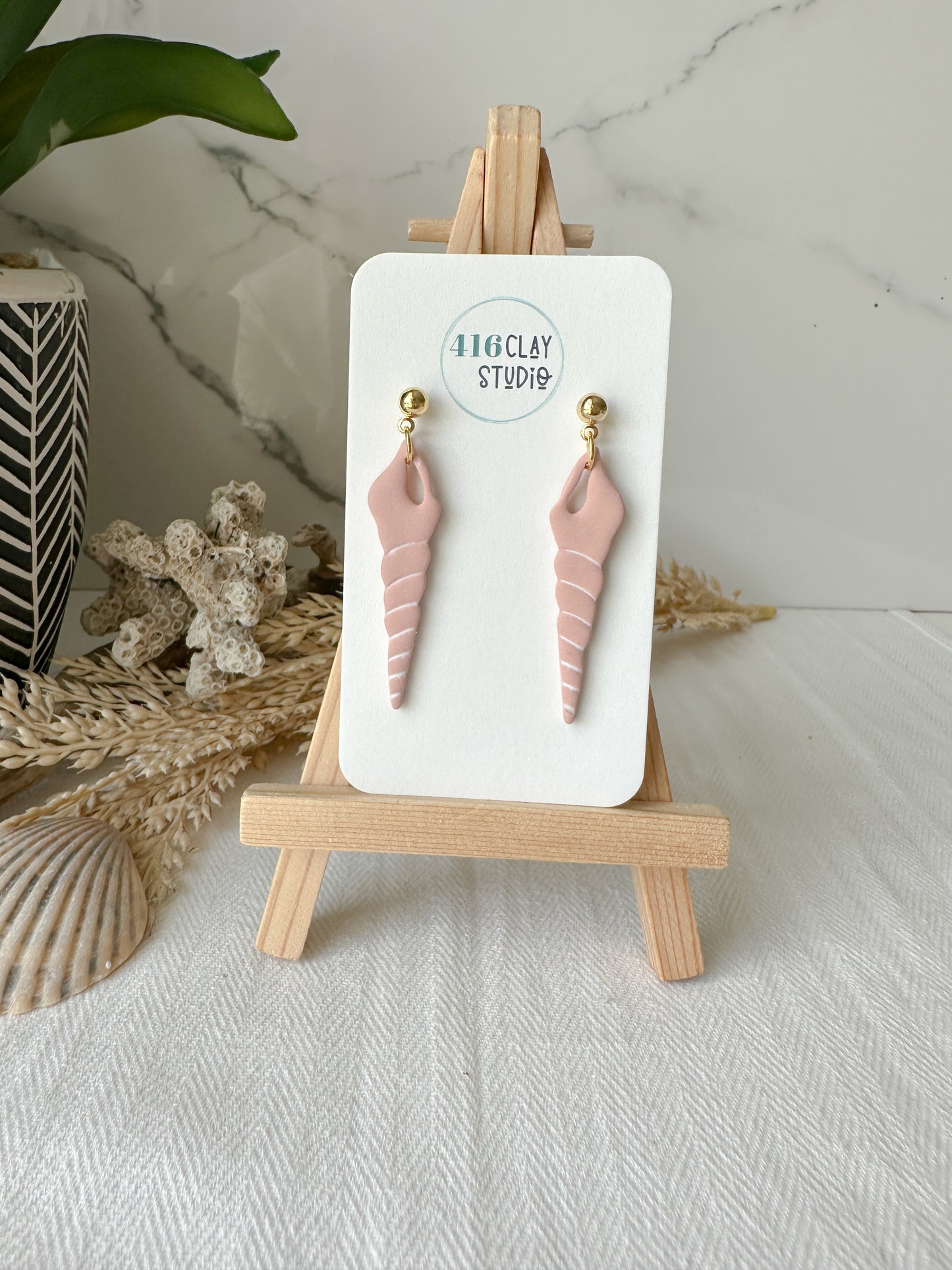 Turret Shell Earrings (2 color options)